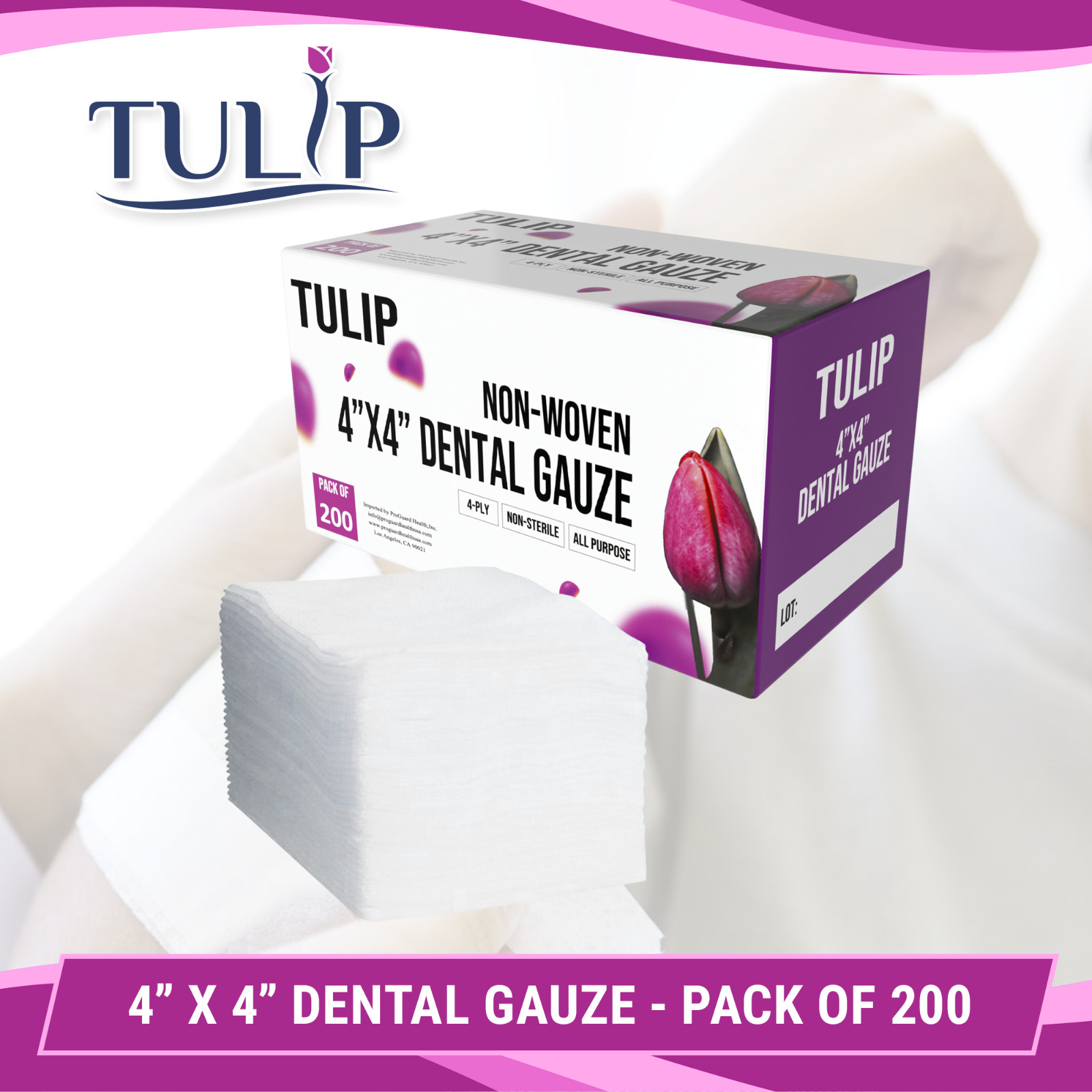 2000 Count 4×4 Non-Sterile Dental Gauze 4-Ply Pads Soft, Absorbent Medical Grade