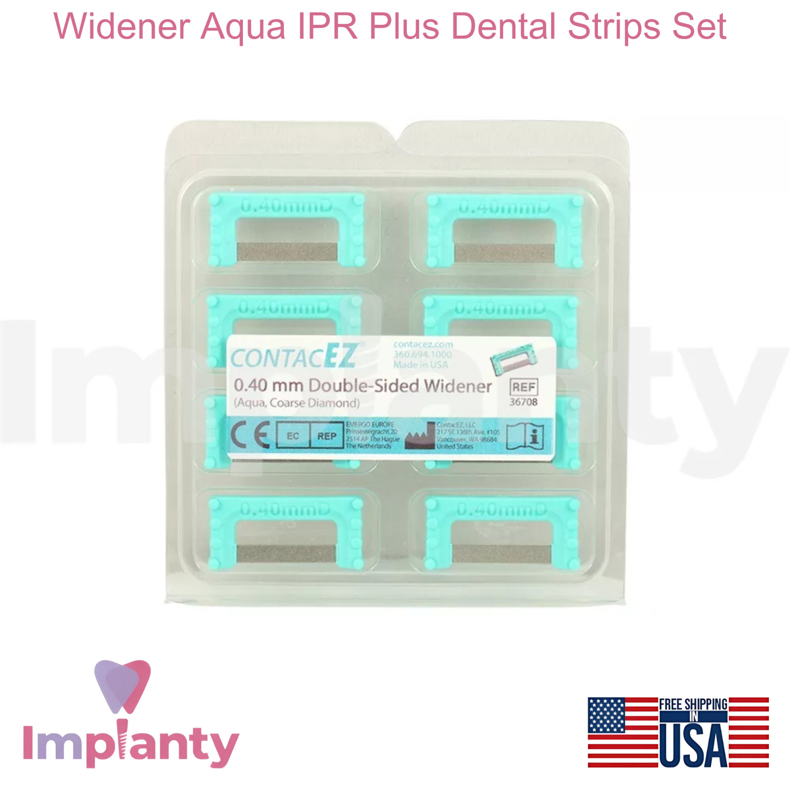Widener Aqua IPR Plus Dental Strips Set Coarse Stainless Steel Diamond Coating