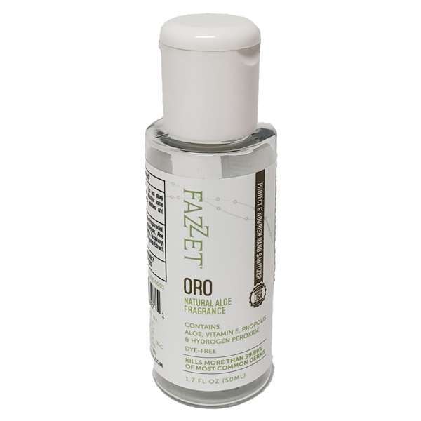 Fazzet Oro Hand Sanitizer Gel – Natural Aloe, 60×1.7oz Bottles/Case. 70% Ethyl