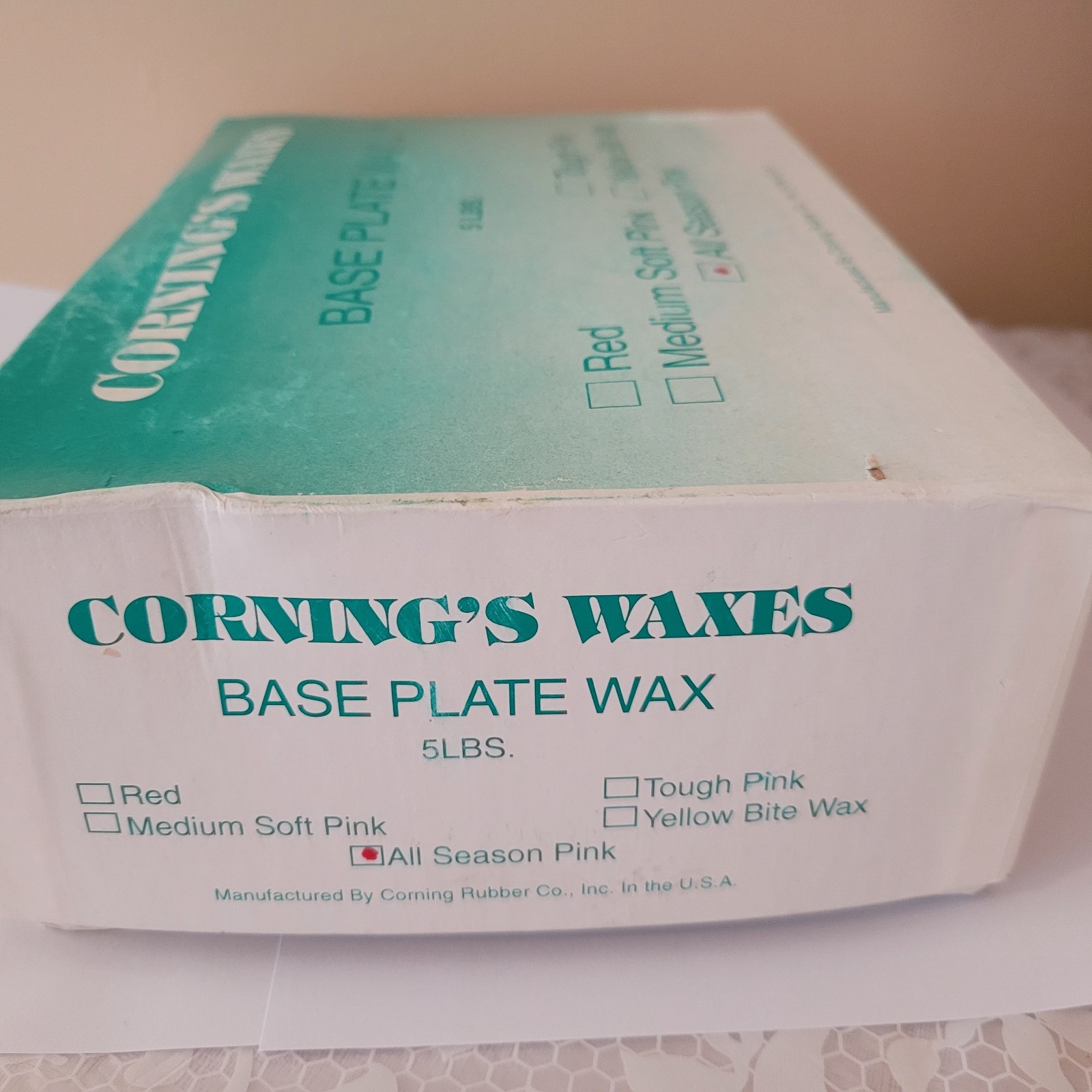 Vintage 2010 Corning Base Plate Wax Pink – All Season – 5 lb
