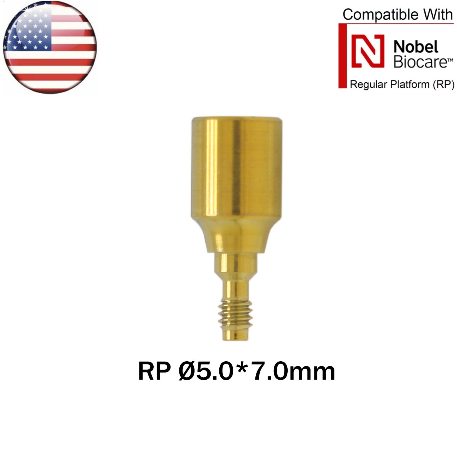 US NOB Dental RP Healing Abutment Cap Internal Conical Fits Nobel Biocare