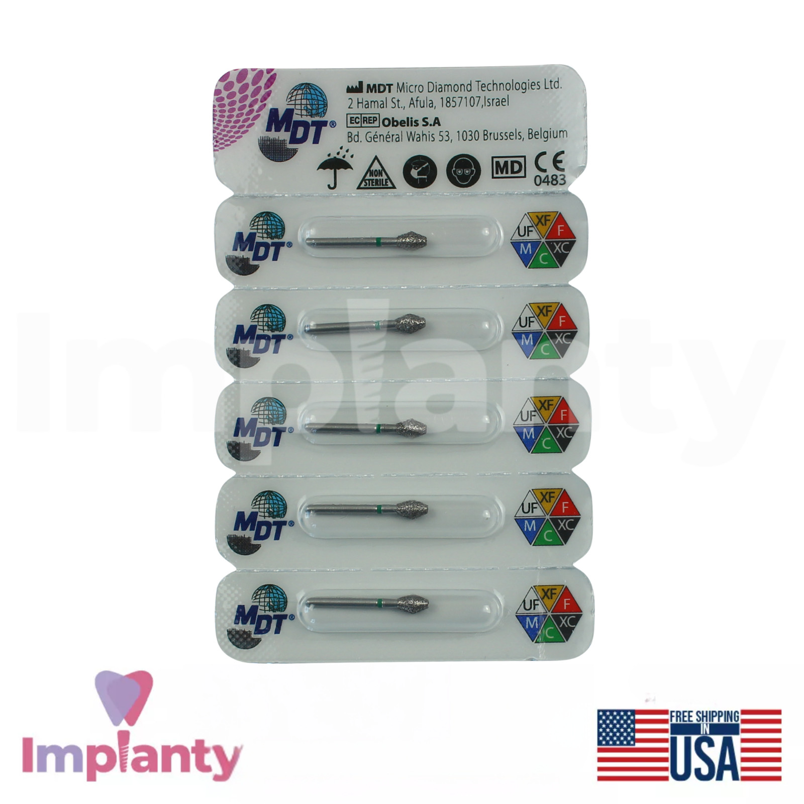MDT Dental Barrel 038 FG Diamond Burs Occlusal Reduction & Refining Edges