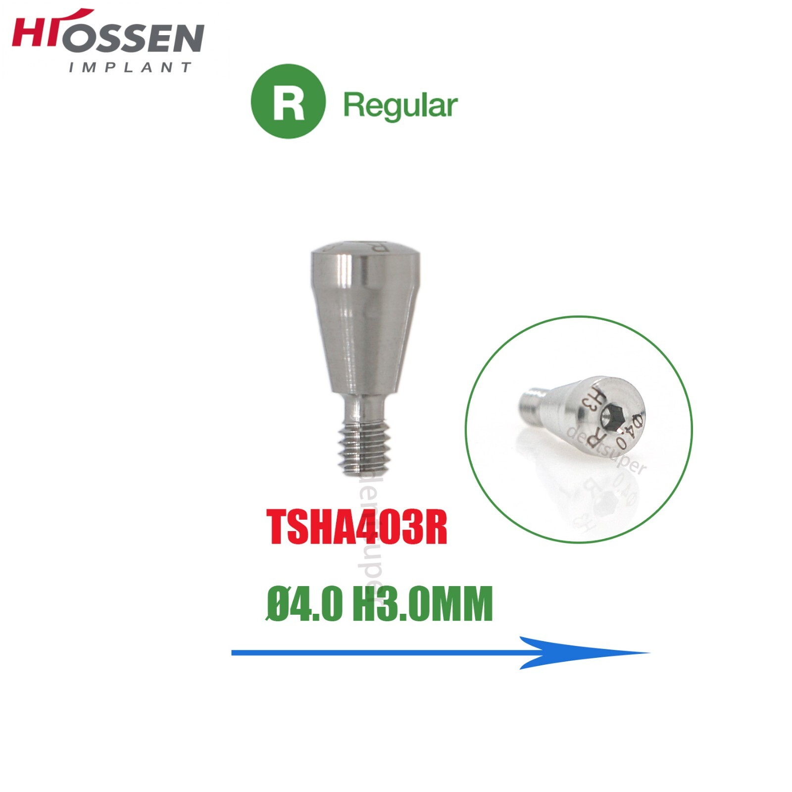 Fit Osstem Hiossen Healing Abutment Caps Regular Dia 4-8mm Height 3/4/5/7/9mm