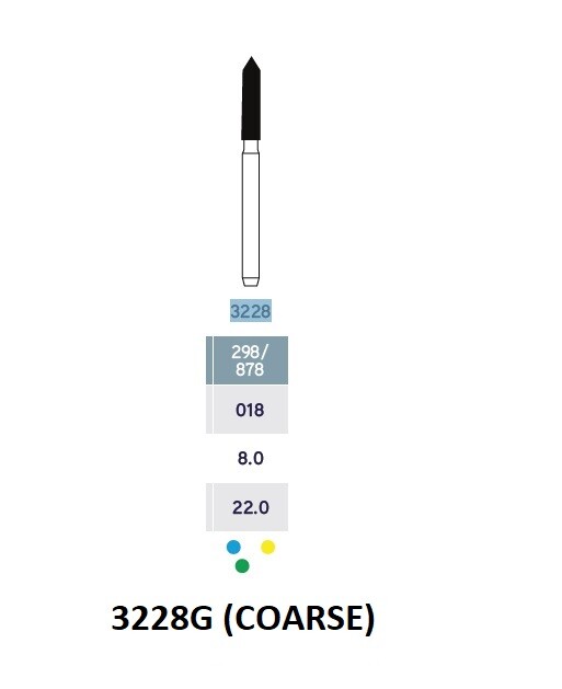 MICRODONT POINTED TAPER 3228G (COARSE) FG diamond burS 10/pk Made in Brazil