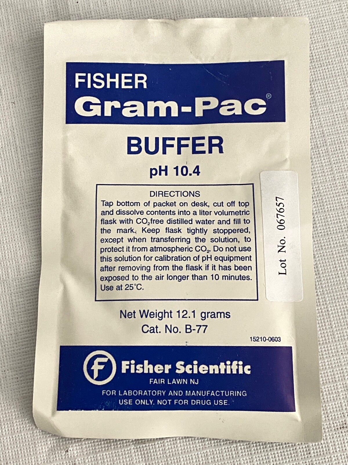 (10 Packets) FISHER SCIENTIFIC Buffer Salt pH 10.4 B77 Ready-to-Mix Packets