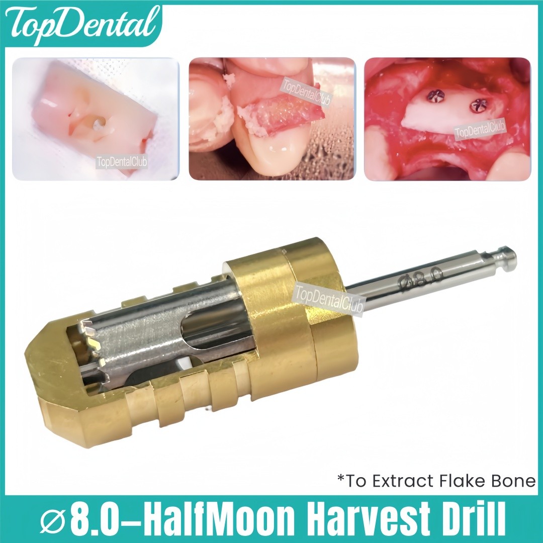 Dental SLT Half Moon Harvest Drill GBR Semilunar Technique To Extract Flake Bone