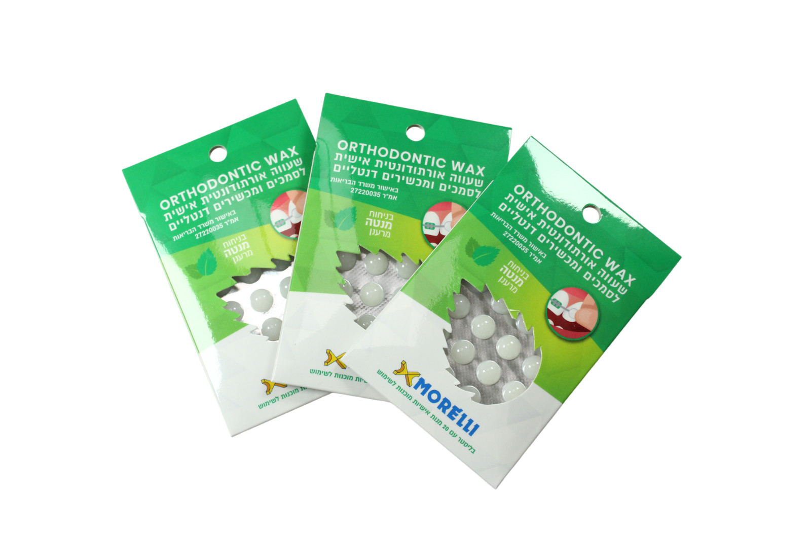 x1 Morelli Clear Protective Wax Tabs Mint Flavor Pocket Card (20 or 200 pcs)