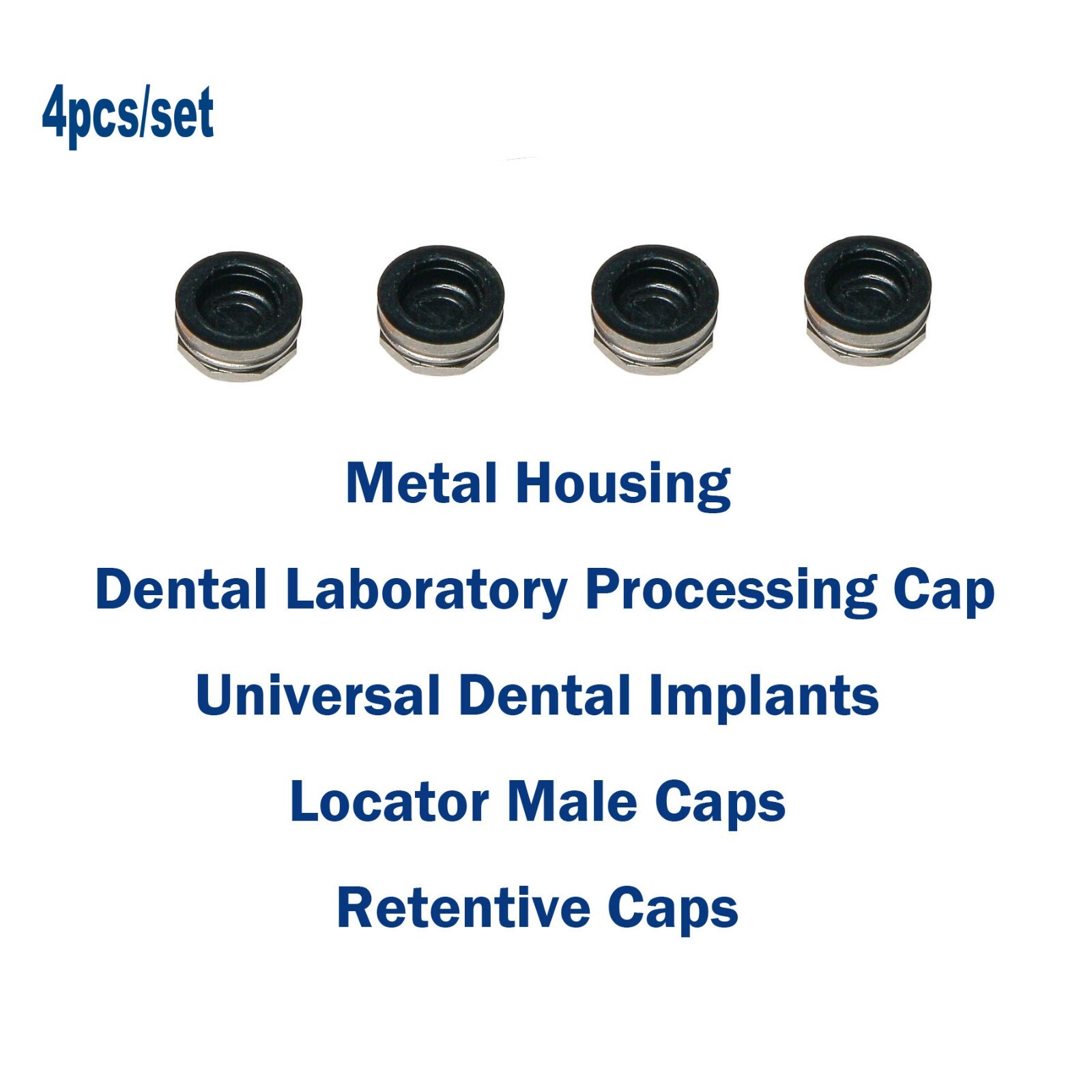US Dental Overdenture Attachment Abutment Strong Retentive Caps Metal Housing