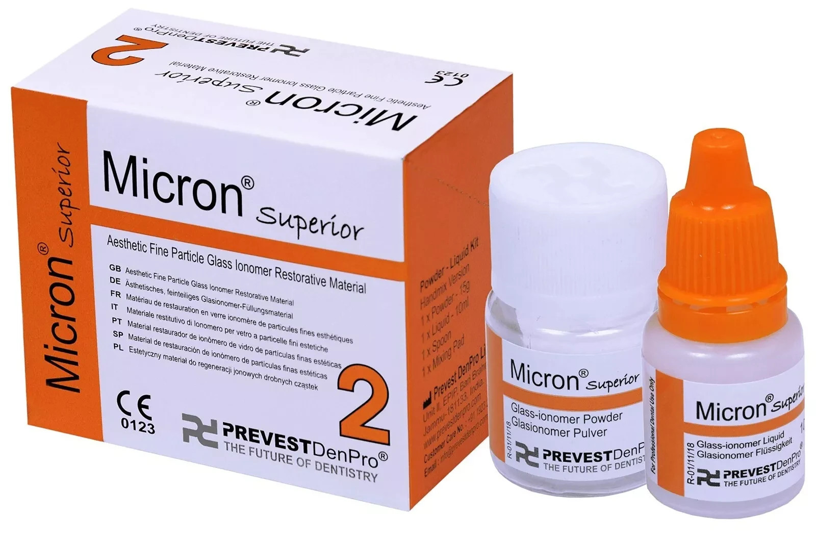 2 Pack of Micron 2 Superior GIC Filling Permanent Dental Repair Glass Ionomer