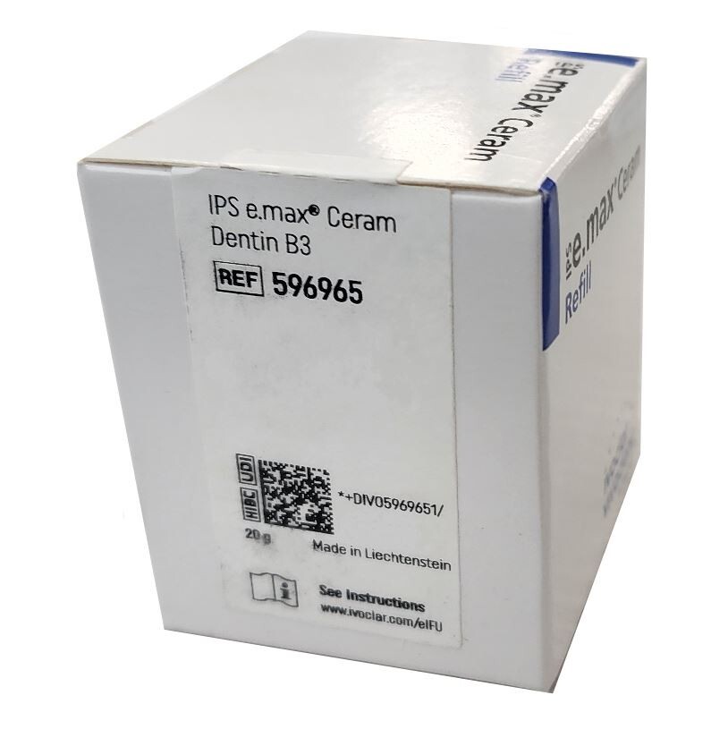 *1-Piece* Ivoclar Vivadent IPS e.max Ceram B3/TI 1 Dentin A-D 20g Refill 596965