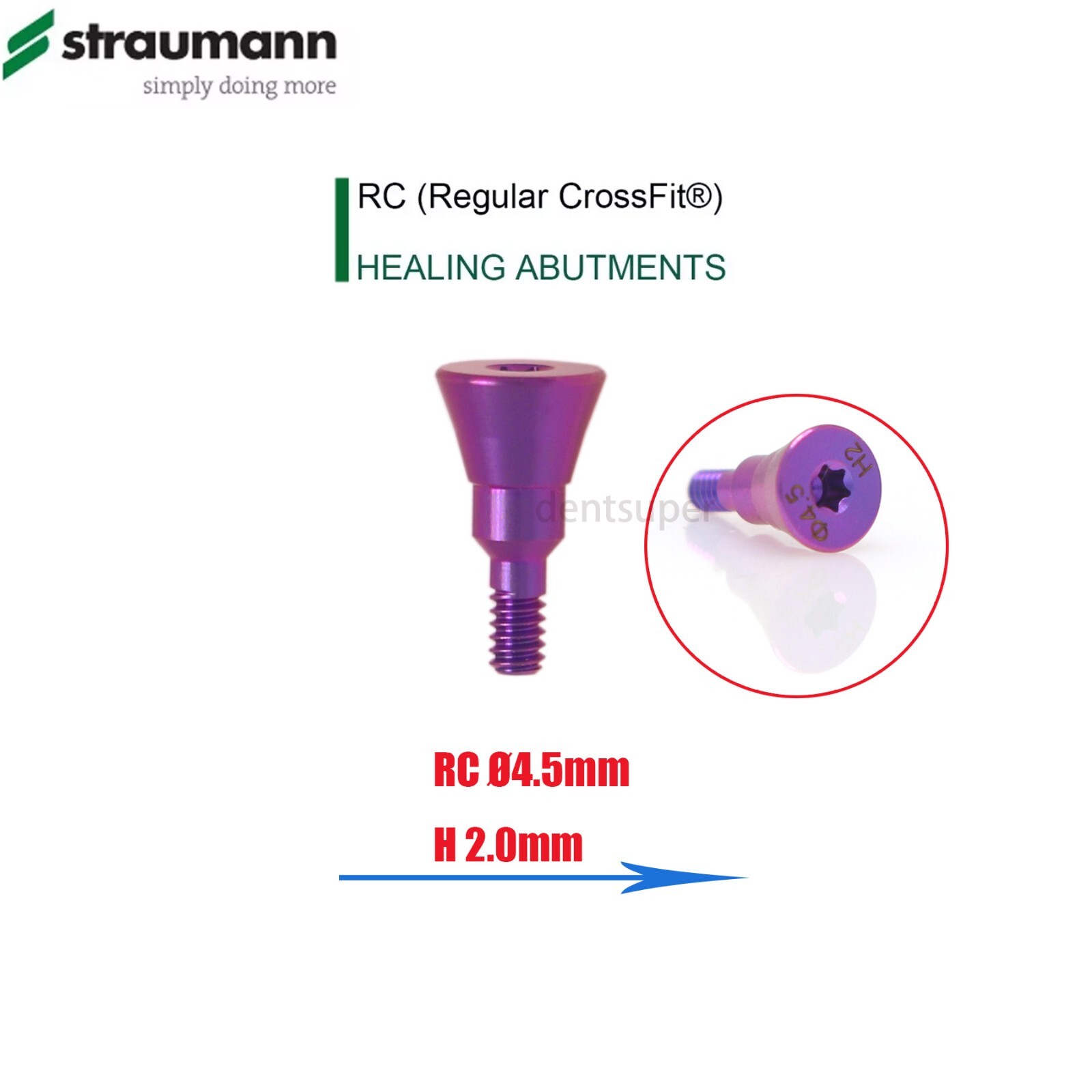 Fit Straumann ITI BL/BLT Healing Caps RC/NC, 3.6-6.5mm, Titanium, Closure Screws