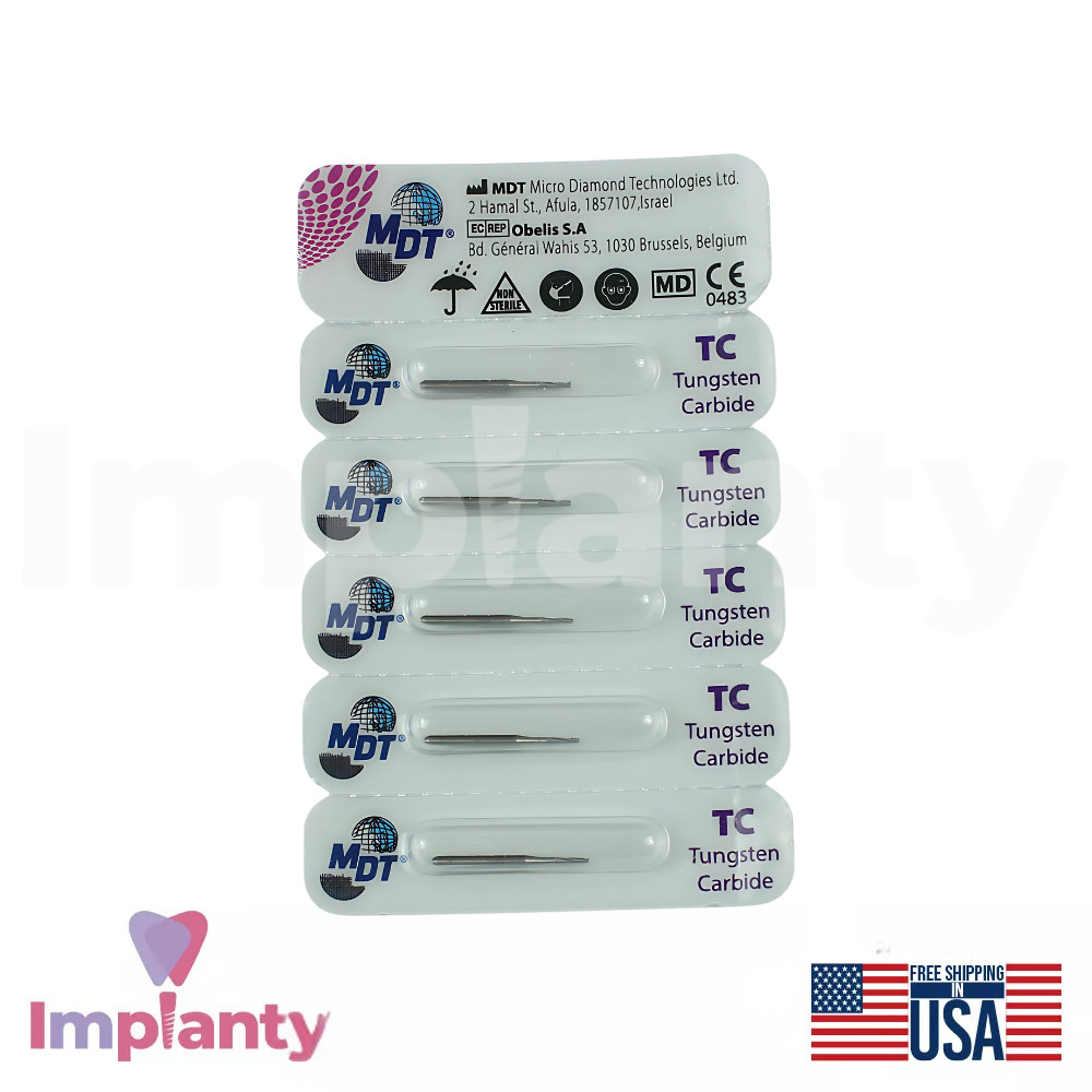 MDT Dental Tapered Fissure Plain Cut FG Carbide Burs Restorative Dentistry