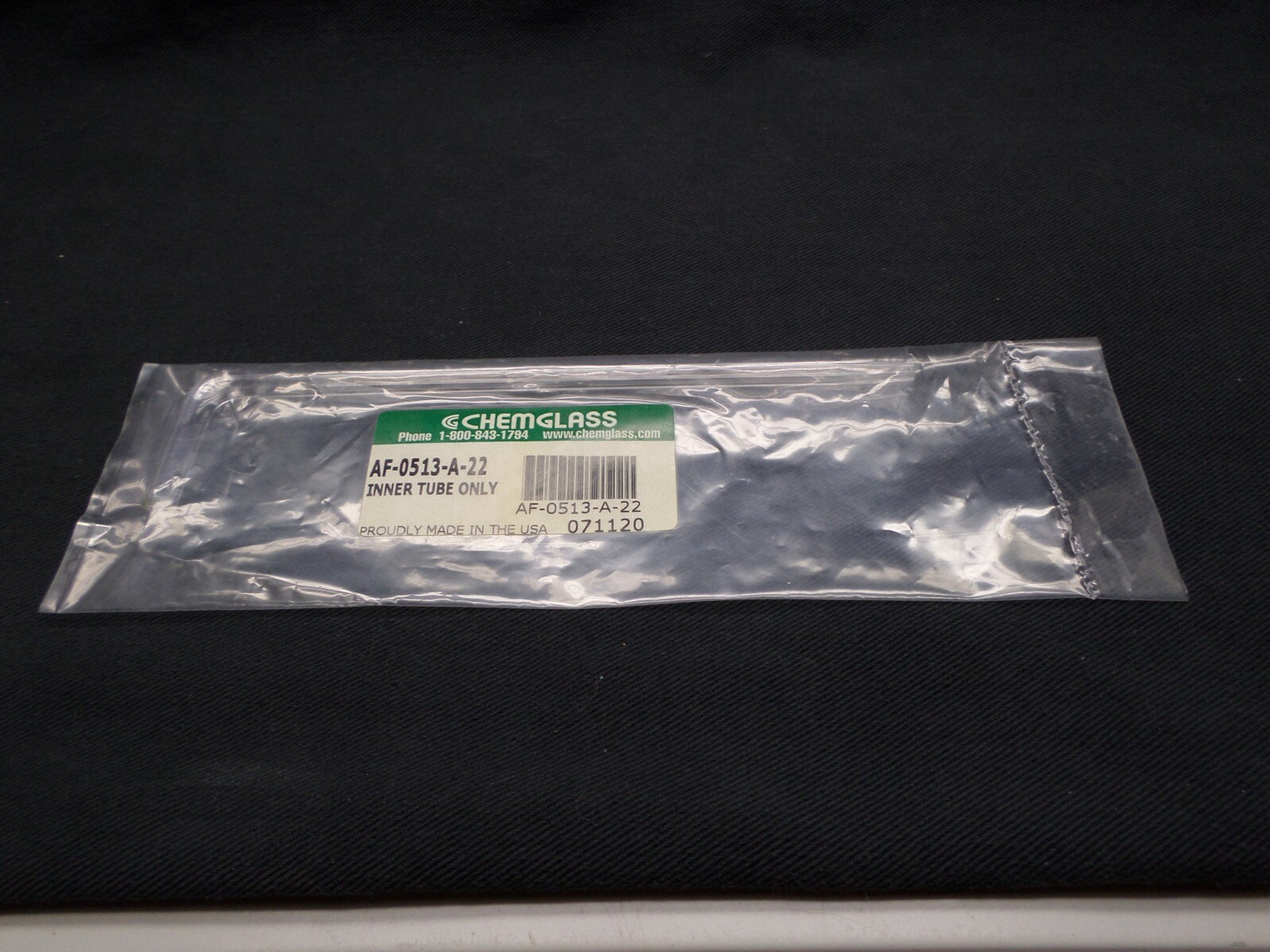 NEW Chemglass Glass Inner Tube Only for Airfree Schlenk Bubbler, AF-0513-A-22