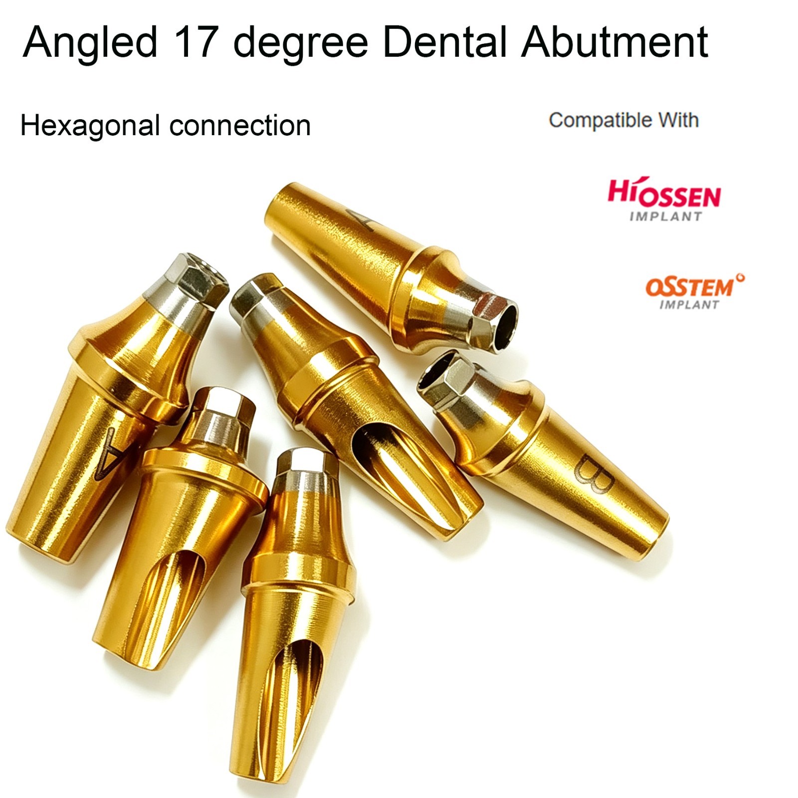 US Dental Titanium Straight & Angled 17°Abutment fit Hiossen ET OSS Prosthetics