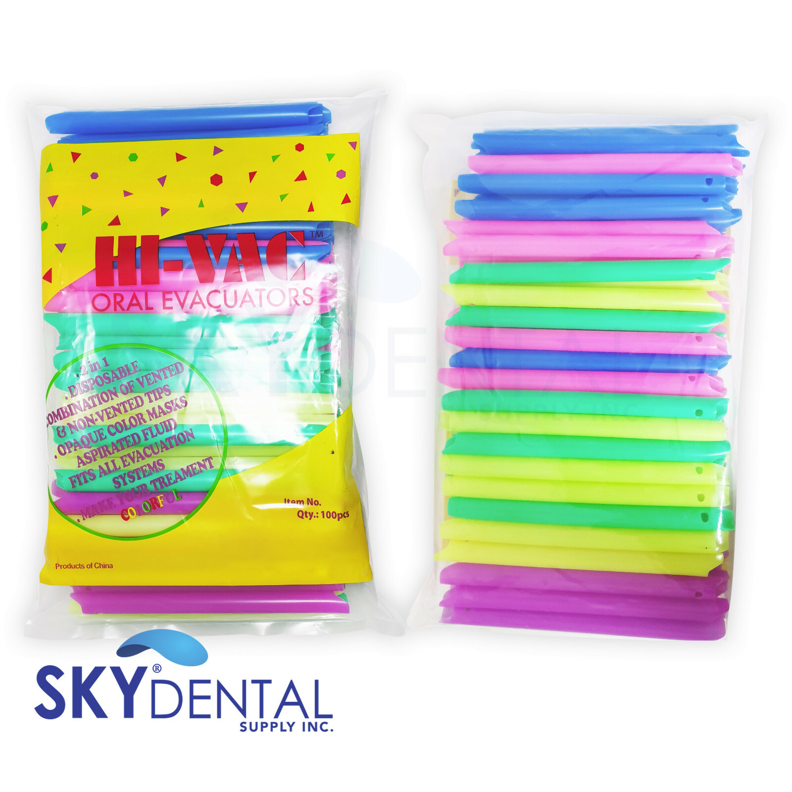 1000 HVE EVACUATION VENTED UNVENTED DENTAL EVACUATOR TIPS Colorful SUCTION