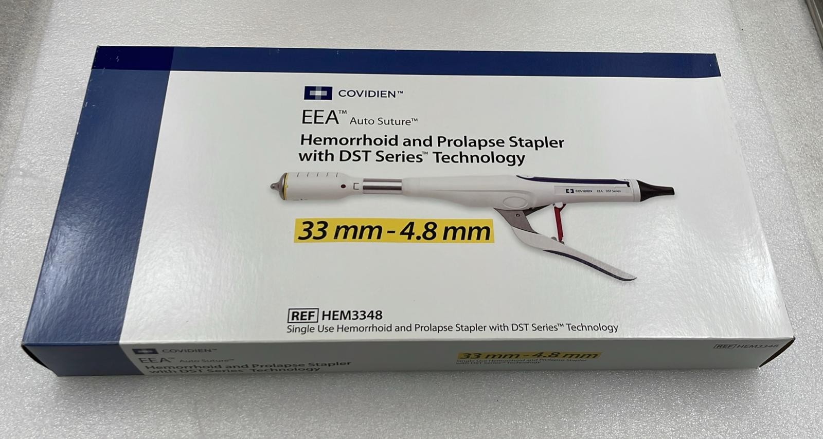 Covidien HEM3348 EEA 33mm-4.8mm Auto Suture Hemorrhoid & Prolapse Stapler W/ DST