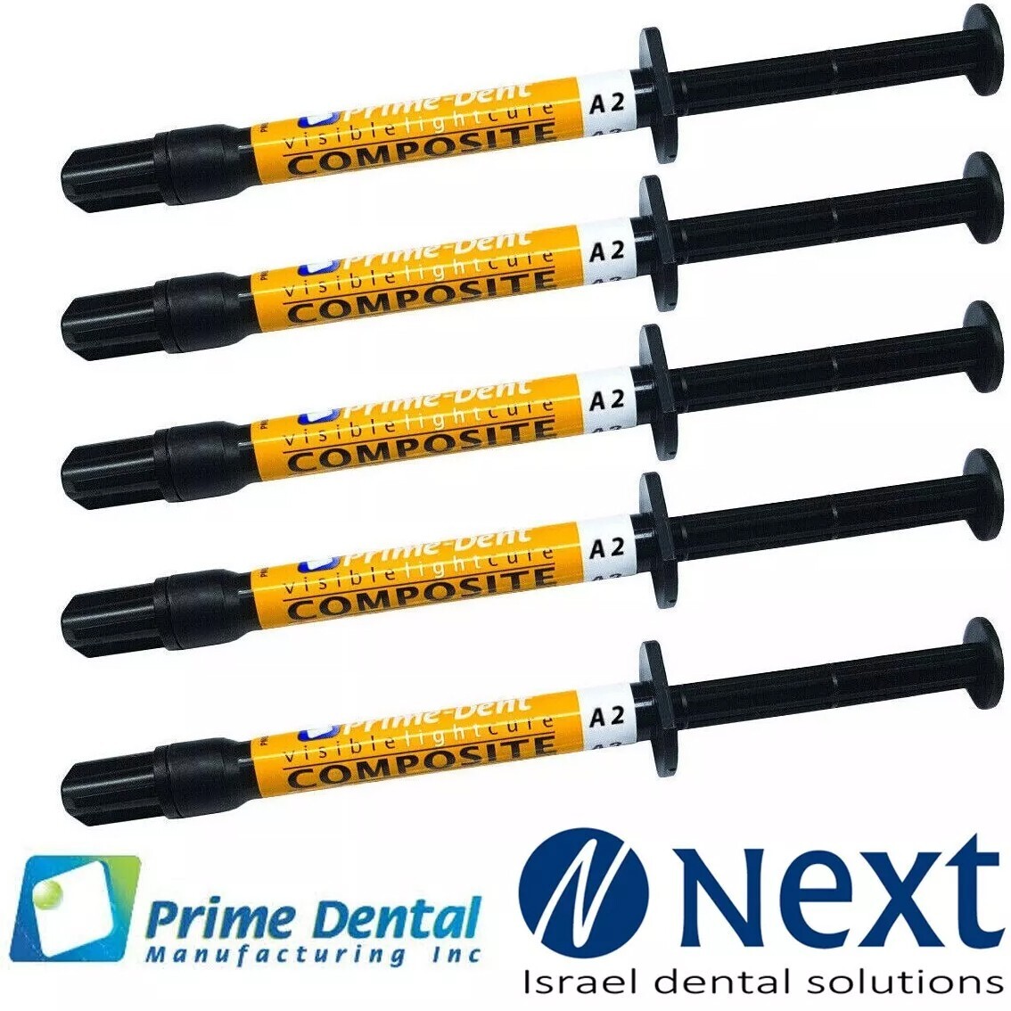 Lot x 5 visible light cure flow flowable filling composite 2 gr A2 Prime dent