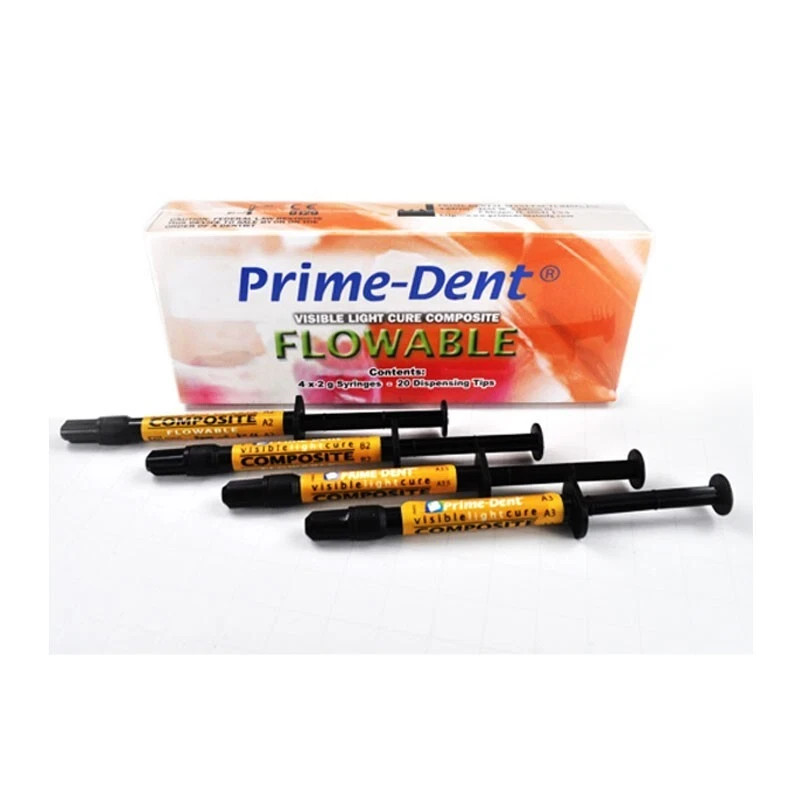 4 x PRIMEDENT Visible Light Cure Flowable Composite 2gm SHADES A2 A3 A3.5 B2 fs