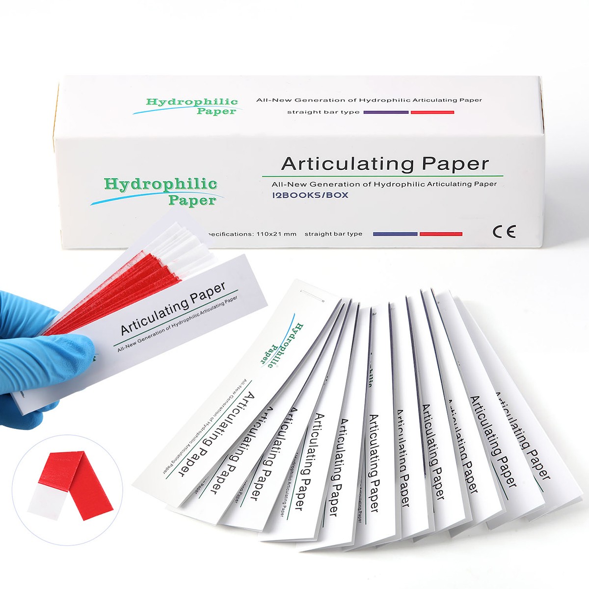 AZDENT Dental Articulating Paper Double Sided Articulating Strips Blue/Red