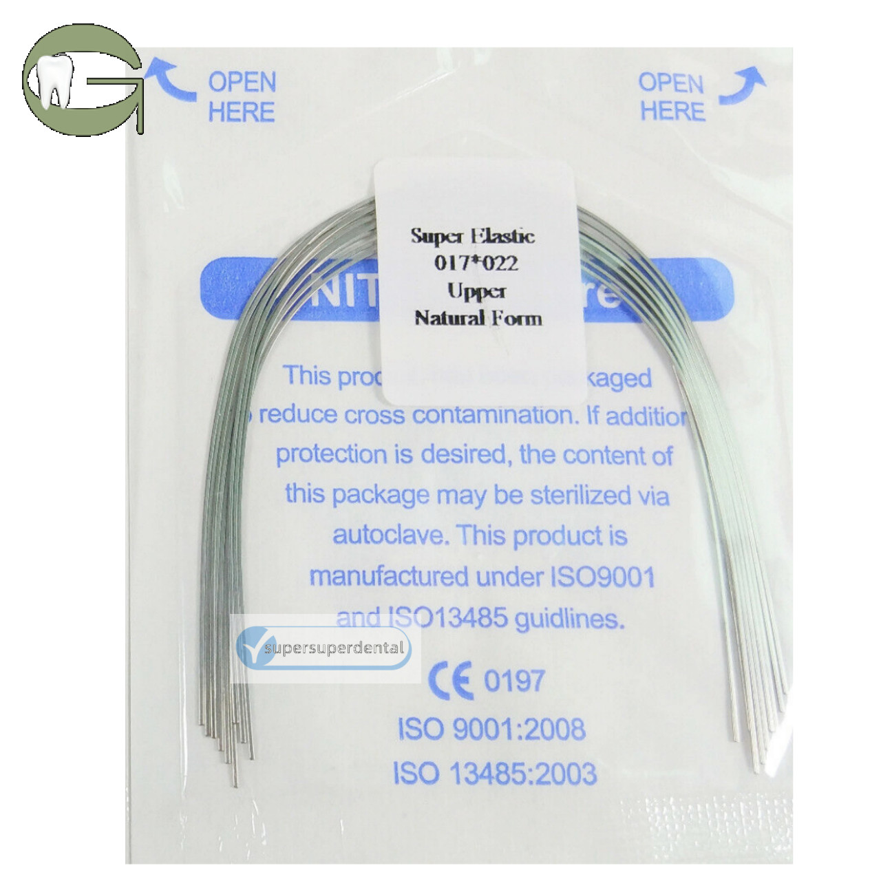Dental Orthodontic Niti Arch Wire Rectangular Natural Form Super Elastic