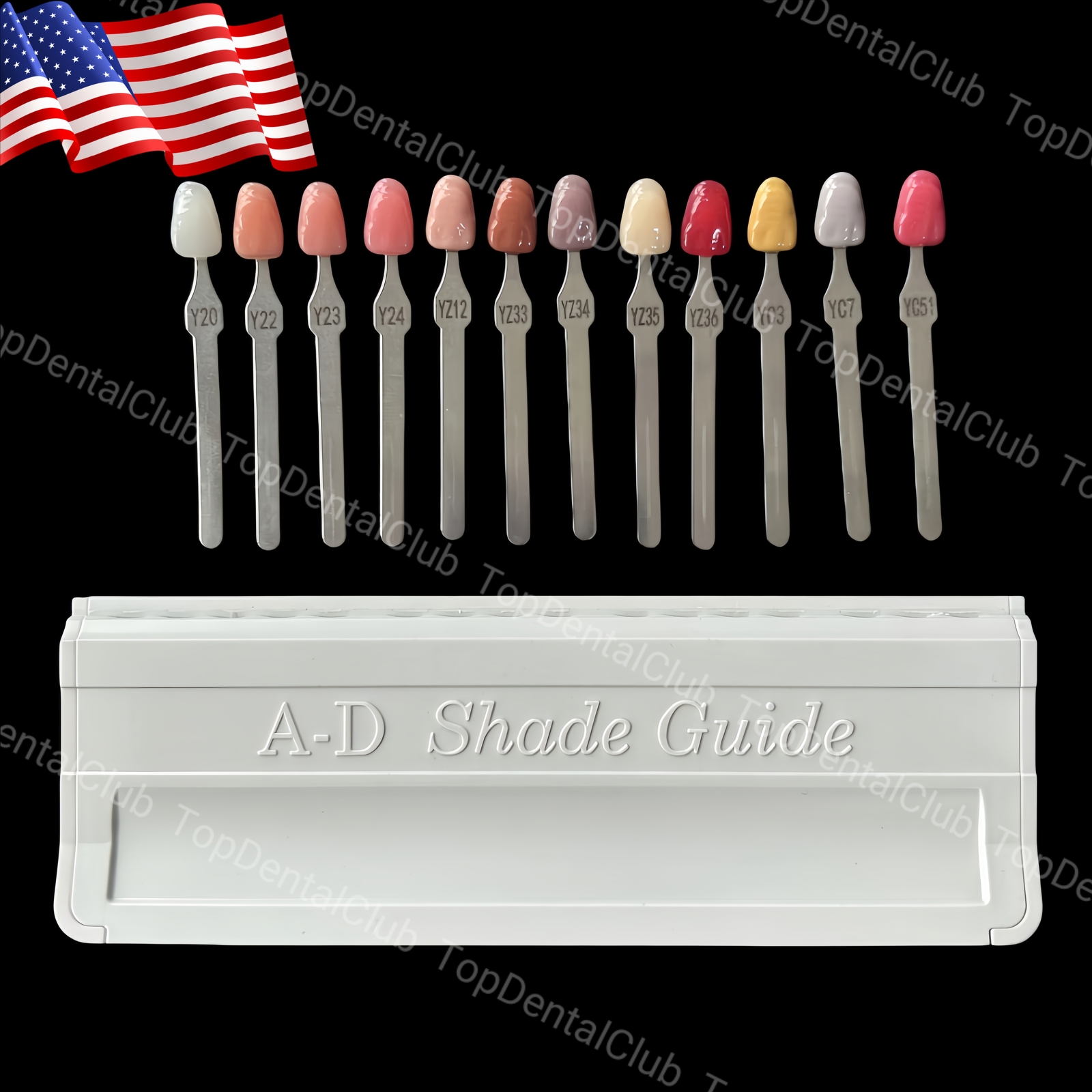 USA STOCK Dental Gingiva Aesthetic Composite Resin Pink 3D Gum A-D Shade Guide