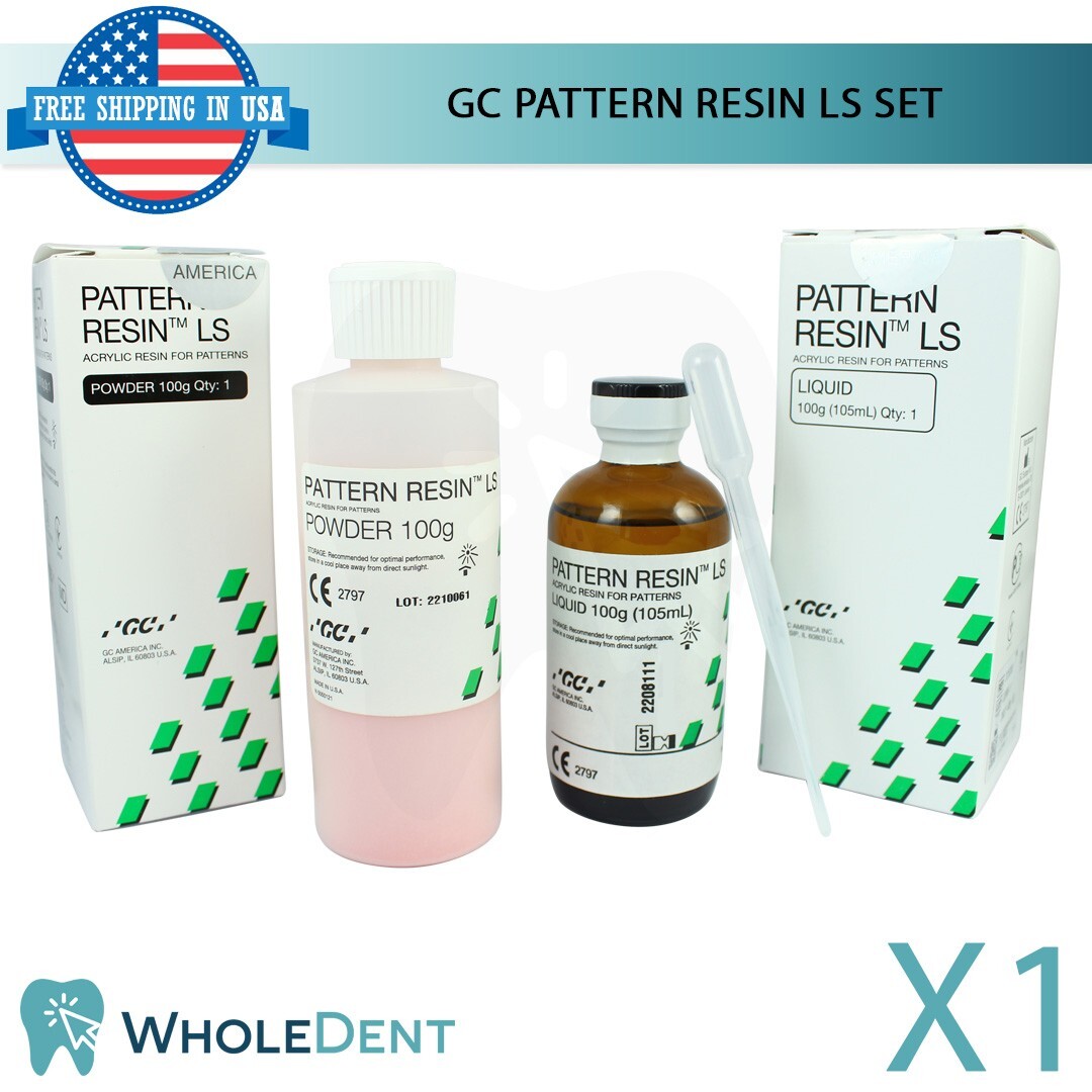 GC Dental Pattern Resin LS Set 100g Powder and 105ml Liquid Acrylic Lab Model