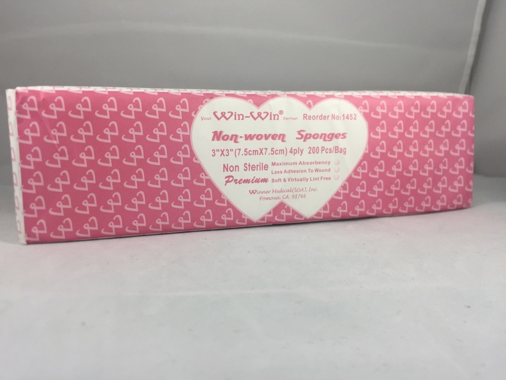 3×3 Non-woven Sponges 4 Ply Non Sterile Premium Winner 4000 Pcs Dental Medical