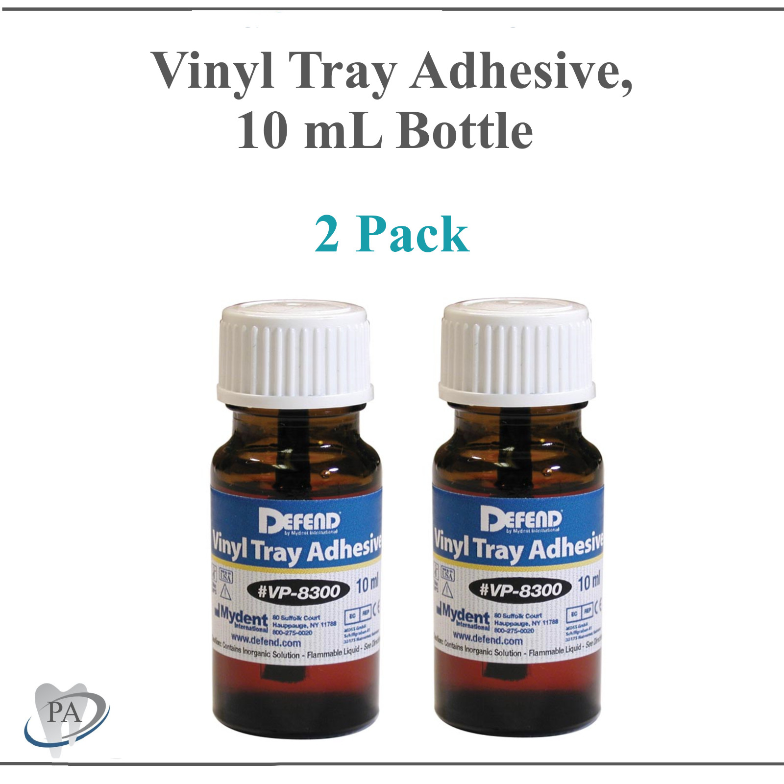 Dental Defend VPS Vinyl Tray Adhesive 10 ml Bottle, VP-8300 – 2 PACK Exp 01/2025