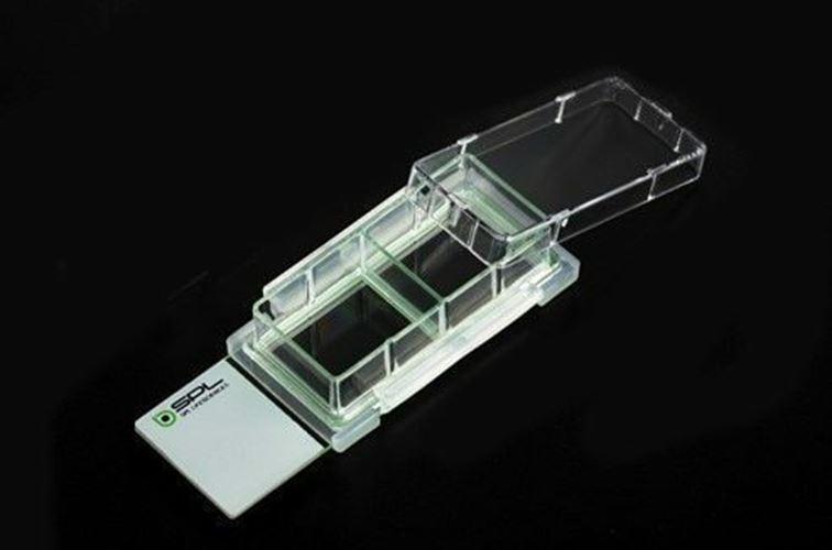 SPL Cell Culture Chamber slide, 4 wells, Flux slide, PS frame, PP holder, 1.20 ~