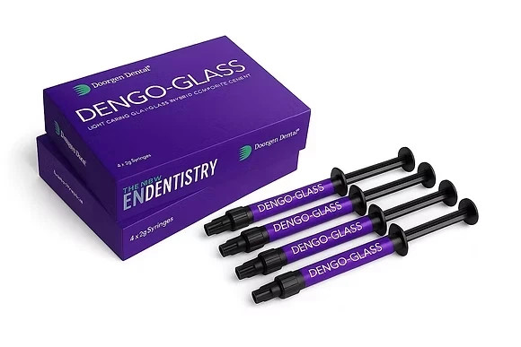 Restorative Cement 4 x 2gm Kit Dental DENGOGLASS Light Cured Glass Ionomer FS F