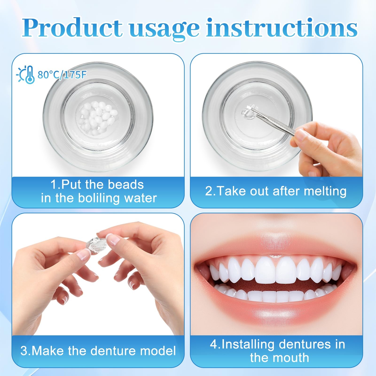 10.9oz Tooth Repair Beads – Teeth Replacement Kit for Temporary White