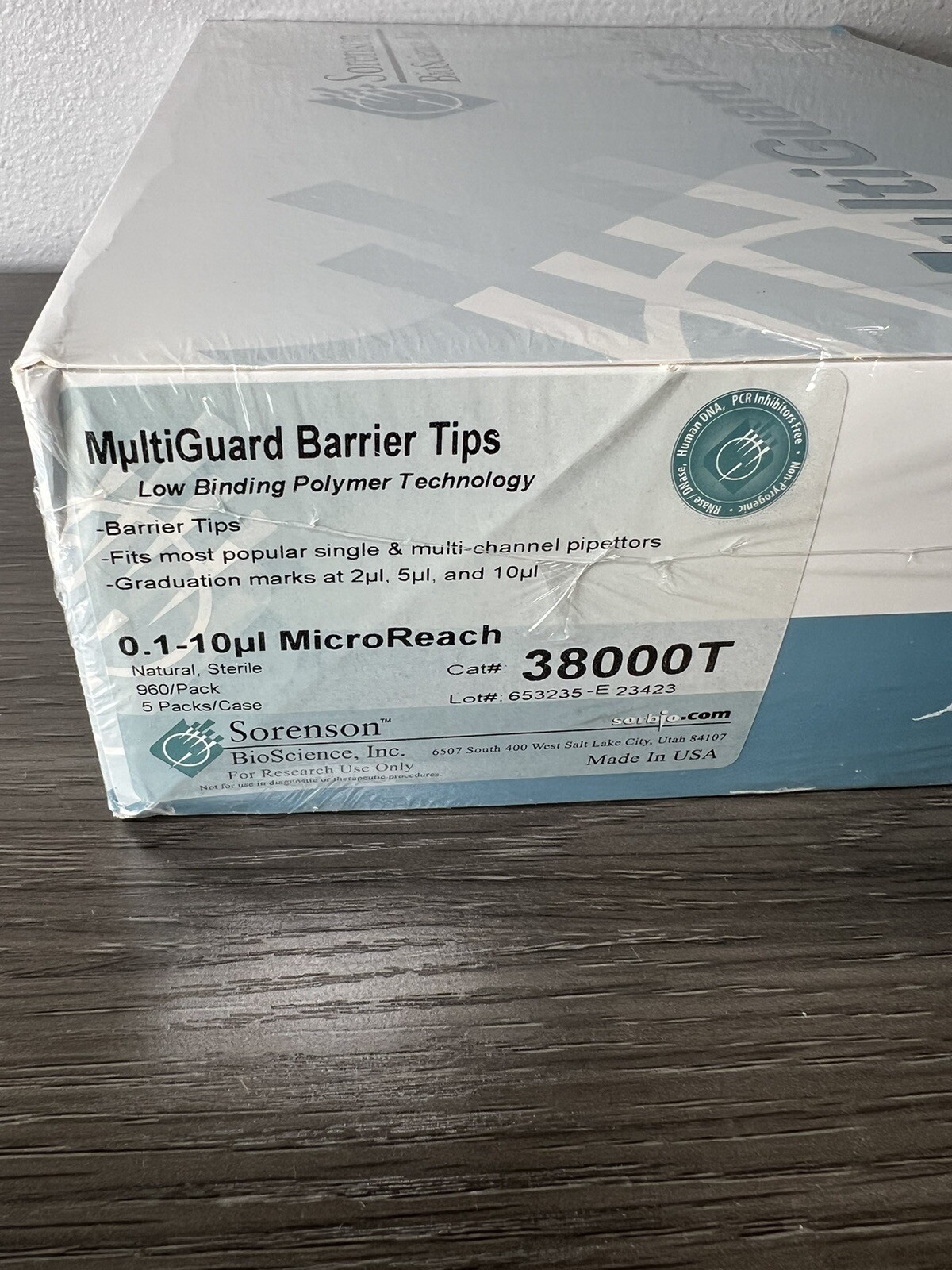 960 Pack Sorenson 38000 Natural Sterile MultiGuard Barrier Pipette Tips 0.1-10uL