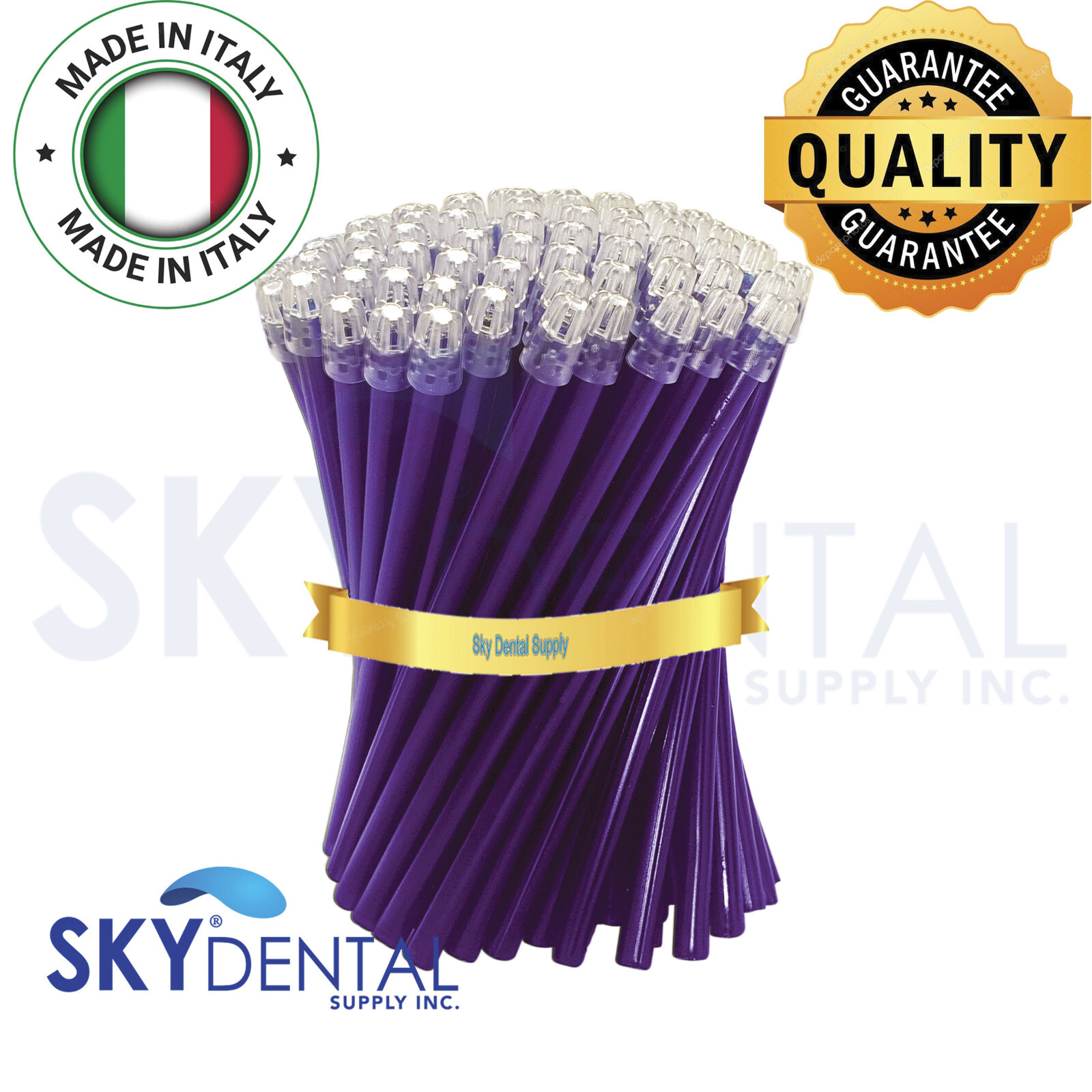 3000x Saliva Ejector Translucent Purple with Clear Tips Made in Italy