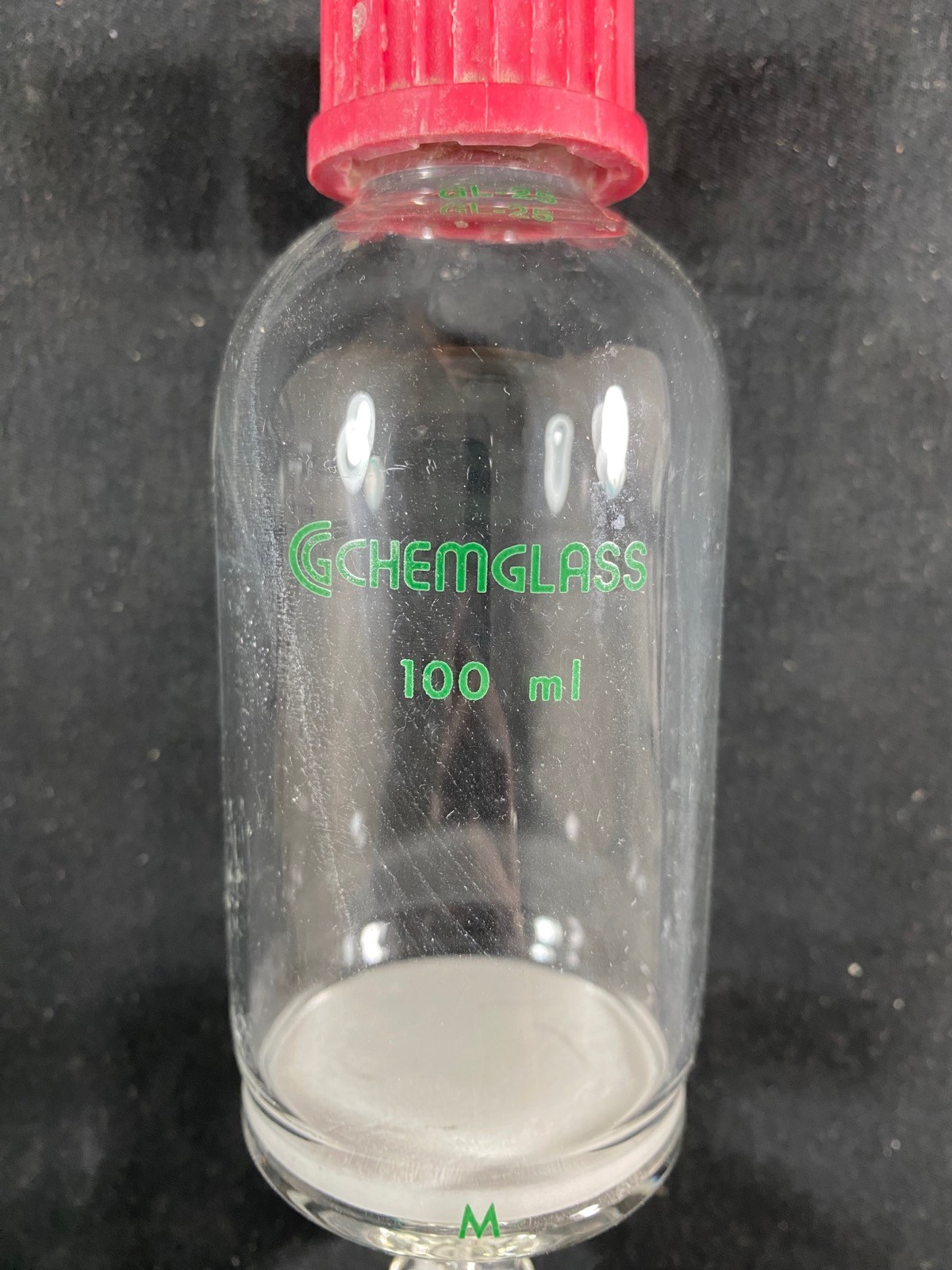 CHEMGLASS Glass 100mL GL-25 M Frit Luer Solid Phase Peptide Synthesis Vessel