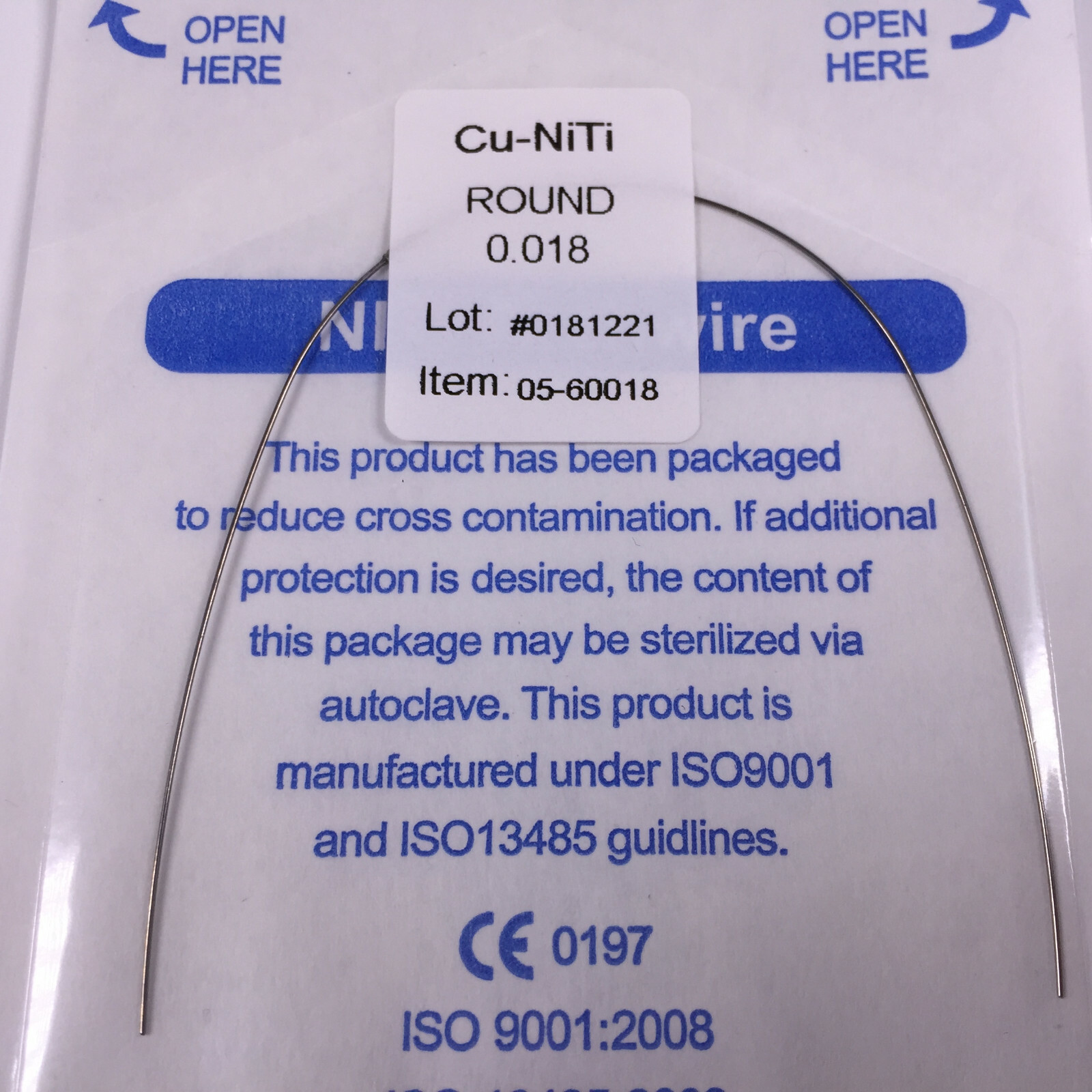 Dental Copper Cu-Niti Round Arch Wires & Stops DAMON Type Ortho 0.013/14/16/18″