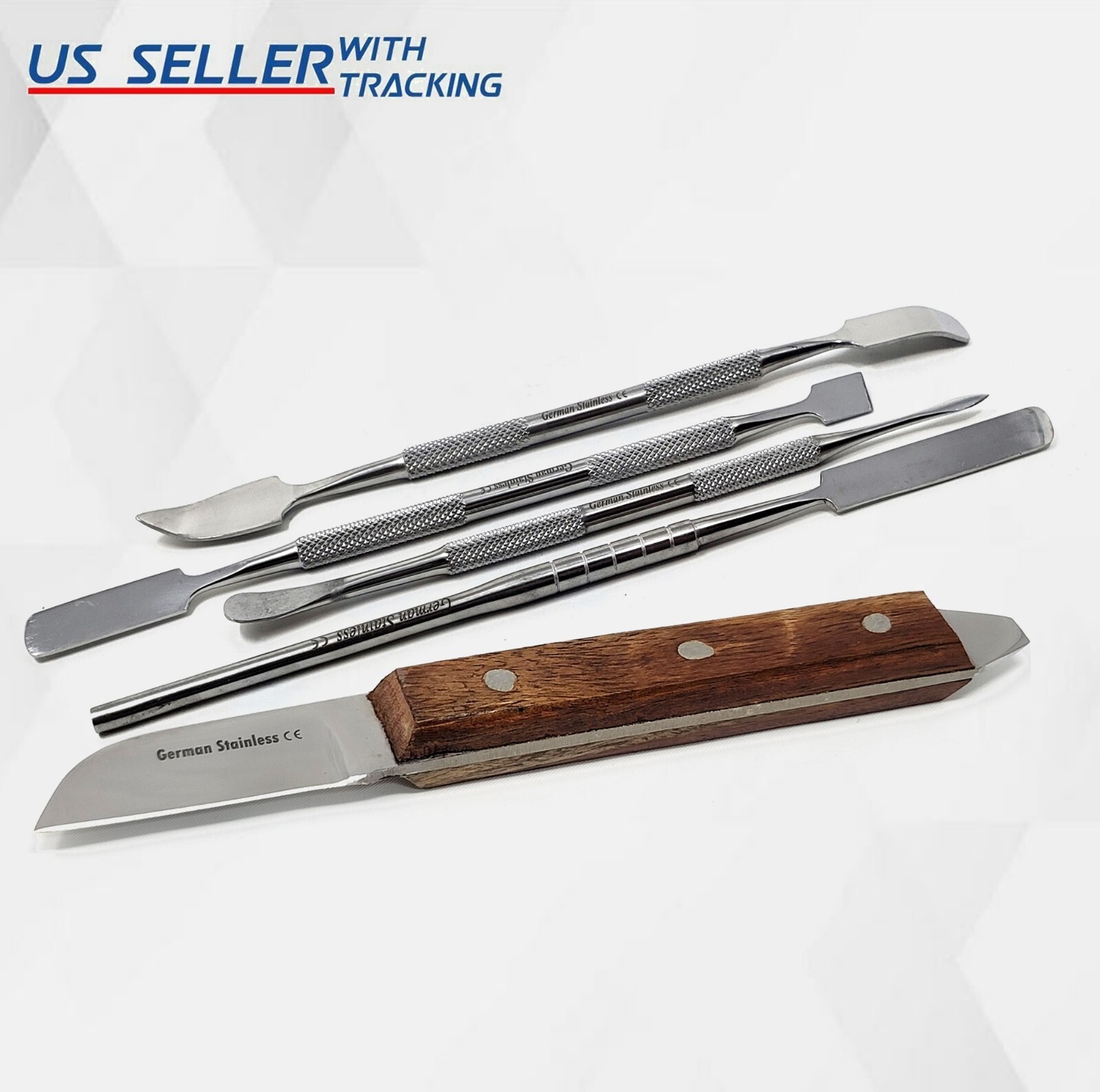 Dental Lab Plaster Knife #12R Alginate Mixing Waxing Carving Spatulas – 5 Pcs