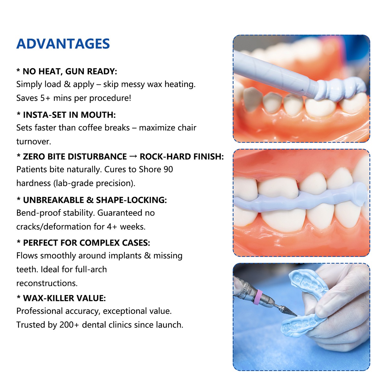 AZDENT 2pcs Dental Bite Registration Material Fast Set 50ML/pcs Mixing Tips