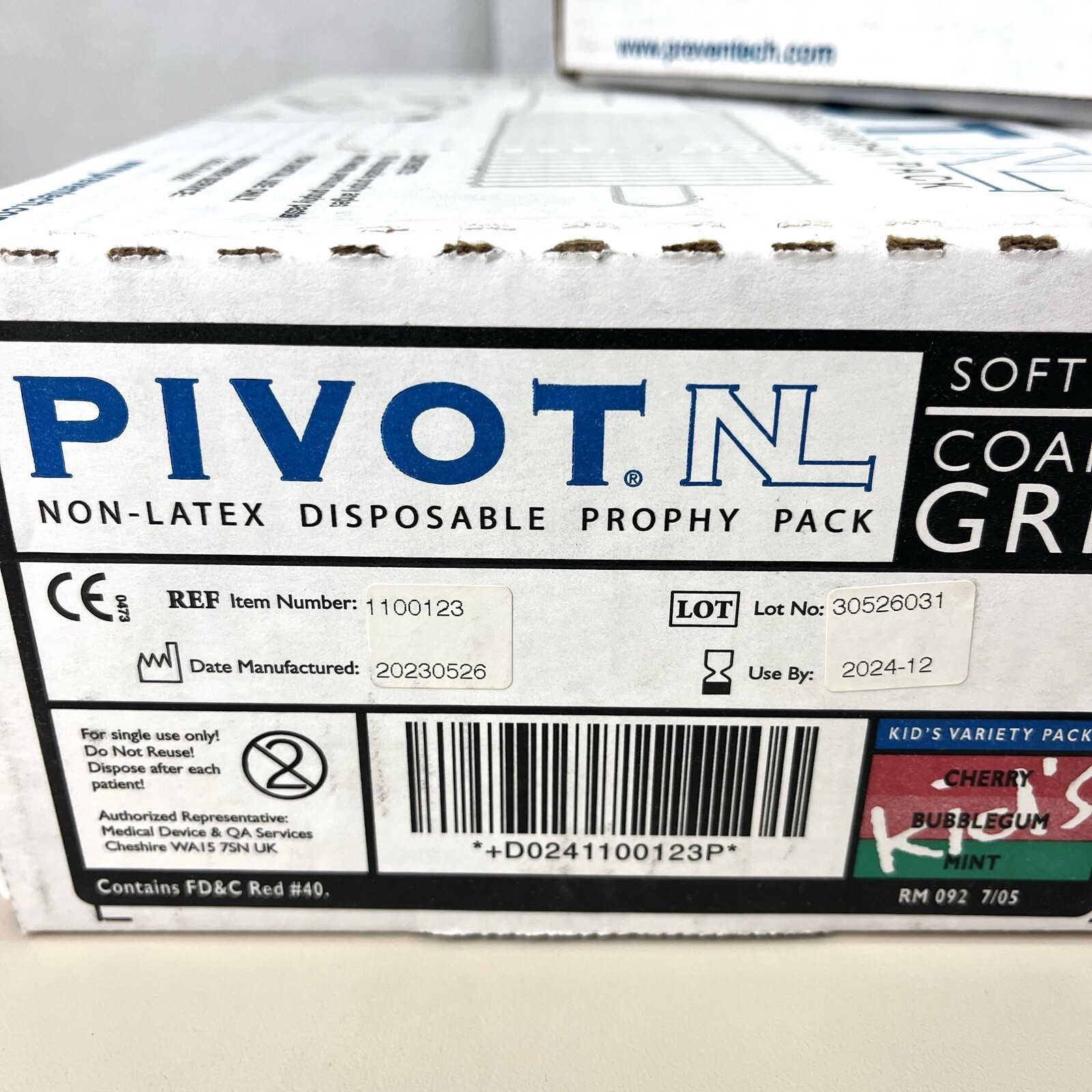 300-PACK Pivot NL Disposable Prophy Pack Kids Variety Non Latex Coarse 12/2024