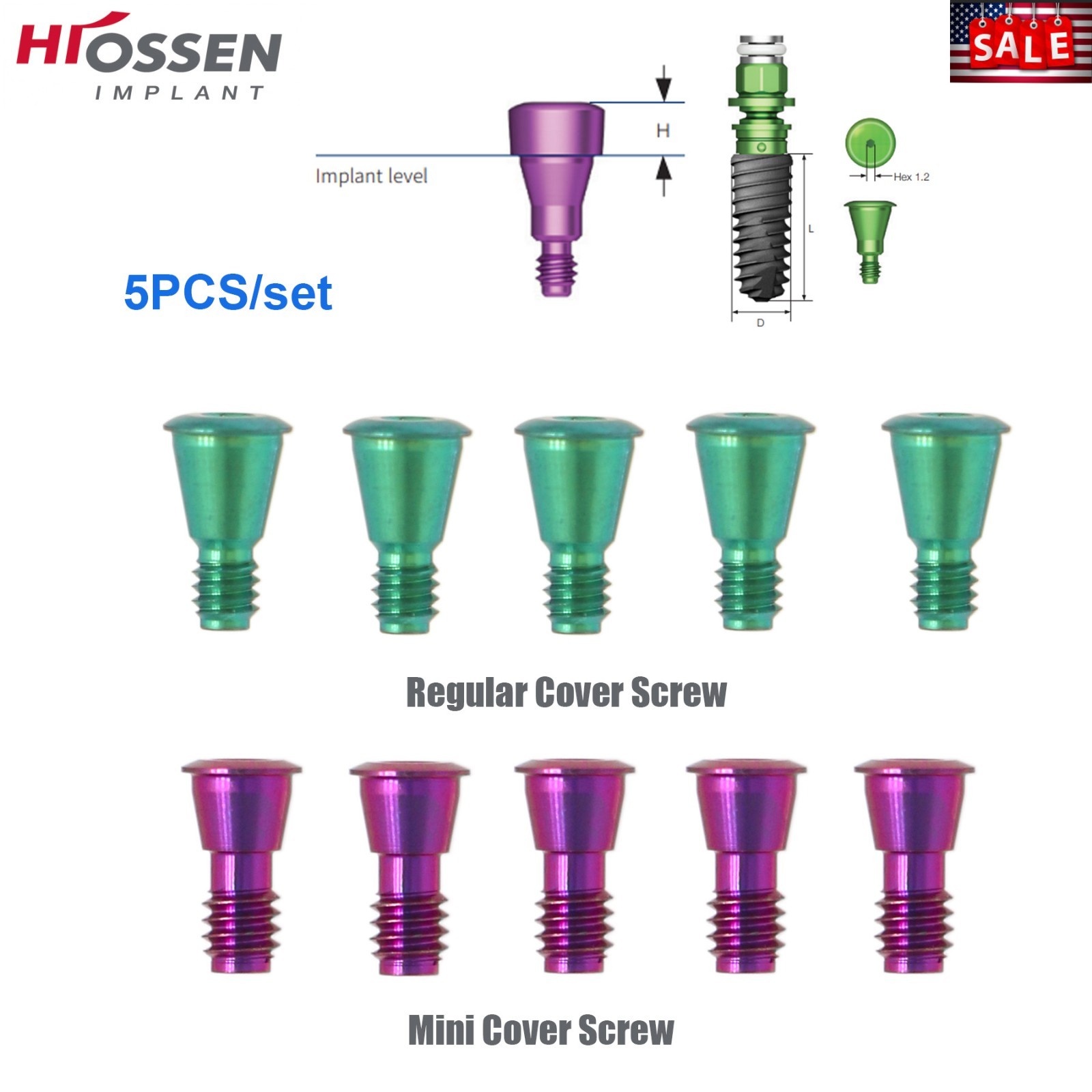 Fit Hiossen Locator/Healing Cap/Transfer lmpression Coping Open/Closed Abutment