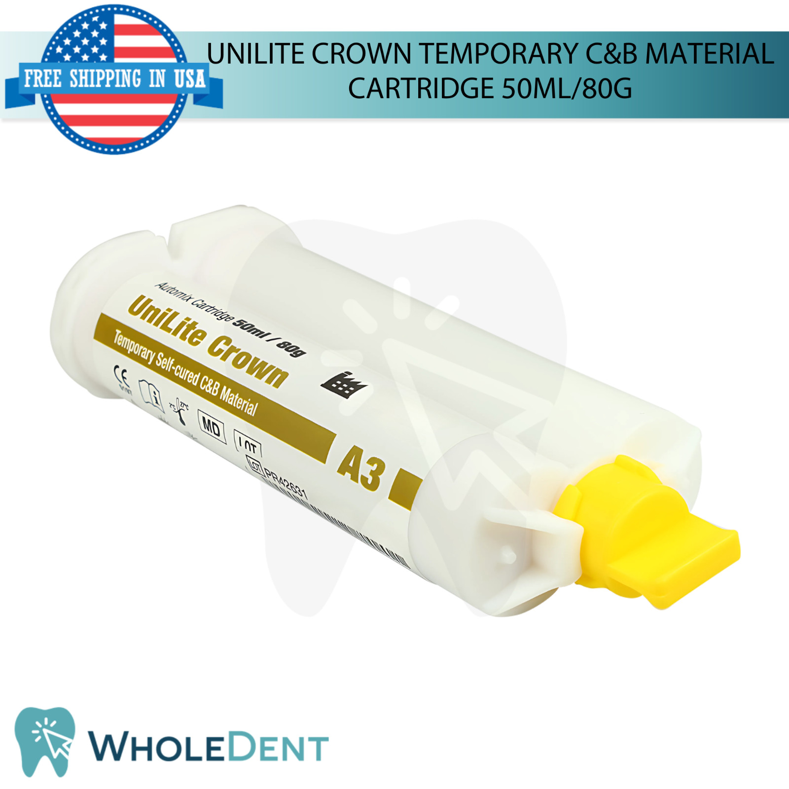 Temporary Crown And Bridge Material Cartridge 50ml Dental Restoration