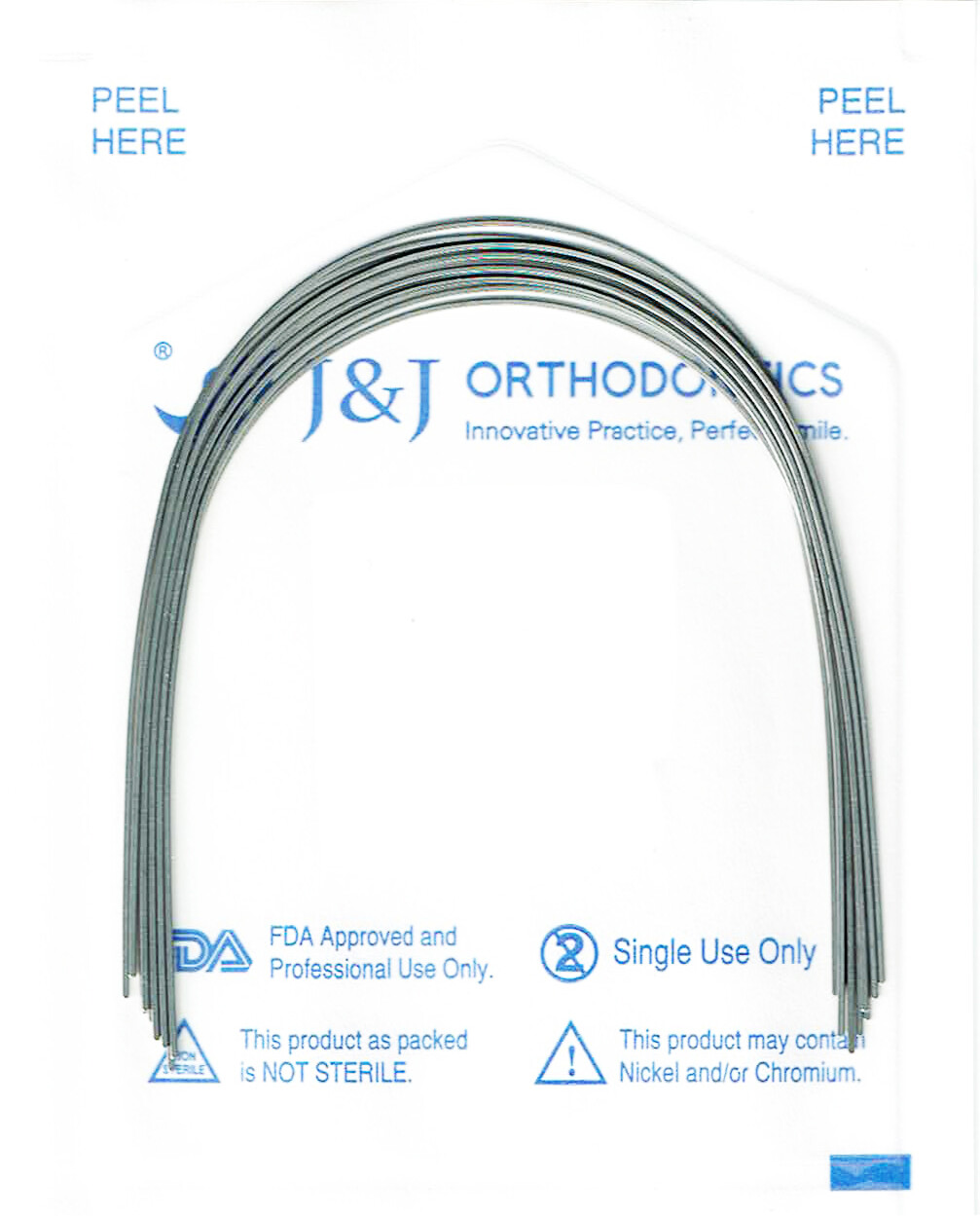 J&J Ortho™ Orthodontic Ultra Elastic NiTi Arch Wire Natural (10/pk*2 Up/Lo)