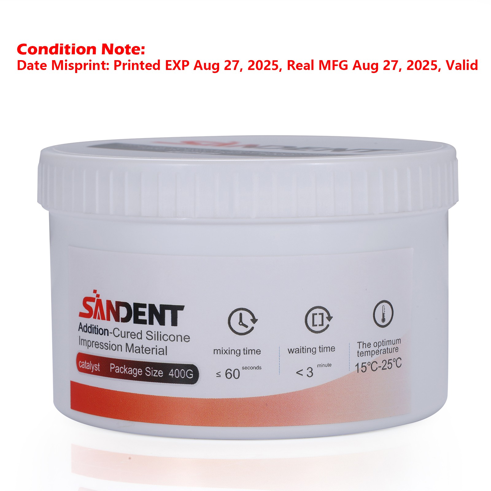 SANDENT Dental Putty Regular Set PVS VPS Impression Material 2 x 400g SALE
