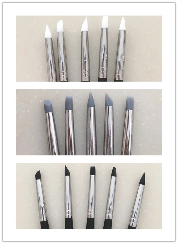 Dental Composite Resin Veneer Cement Porcelain Brushes Silicone Brush Pen 5Pcs