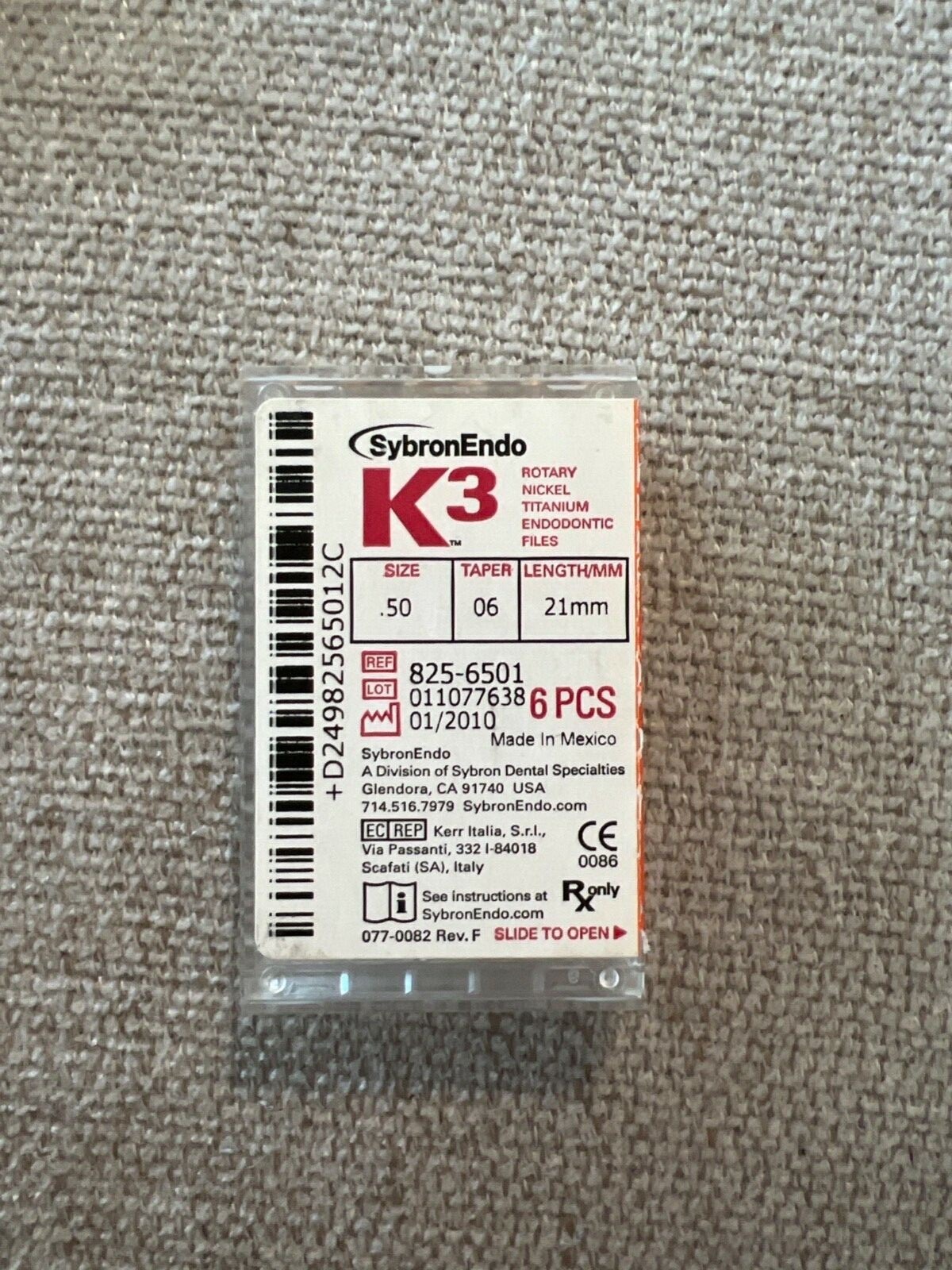 SybronEndo K3 Nickel-Titanium Files NiTi Endo Files K3 .50/.06 21mm
