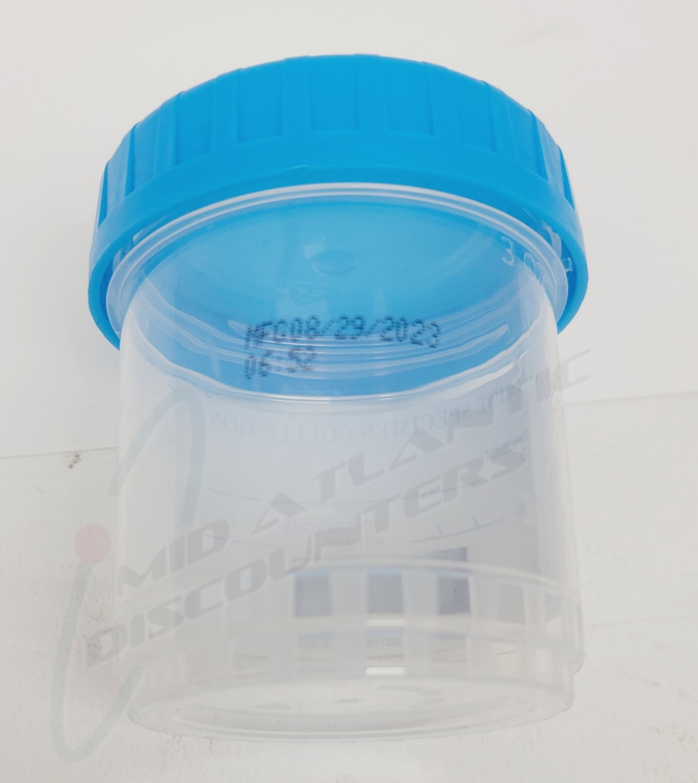 20 – 3oz Urine Sample Specimen Collection Cups with Temperature Strip & Blue Lid