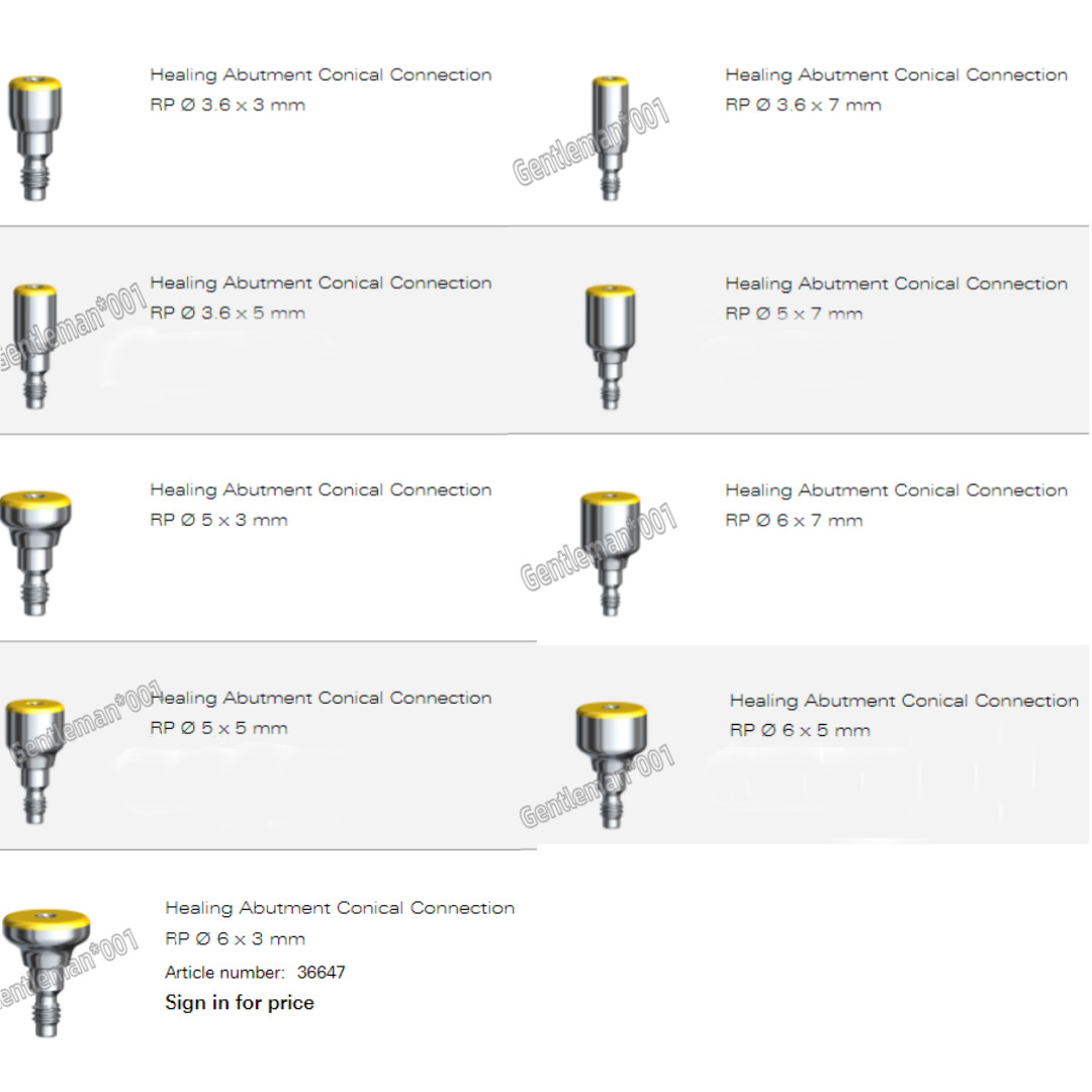 Dental Nobel Healing Abutment Caps RP NP Fit NOB Active ∅3.6/5.0/6.0 H3/5/7mm