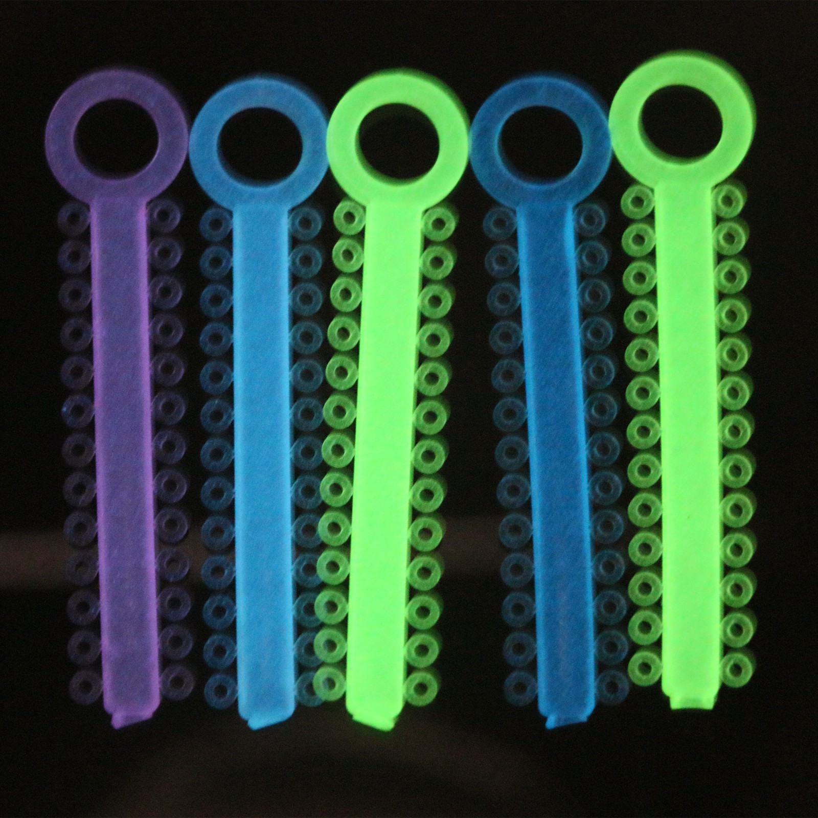 40 Stick Dental Orthodontic Ligature Ties Glow in Dark Braces Elastic Rubber