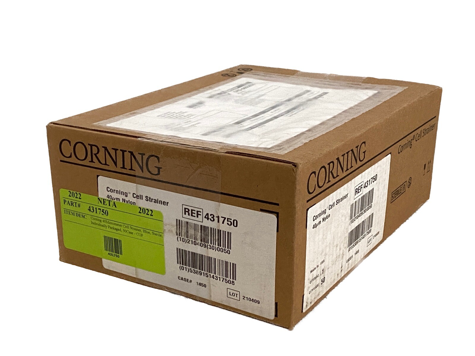 (50/Cs) CORNING 40um Nylon Cell Strainers Blue Sterile Fits 50mL Tubes 431750