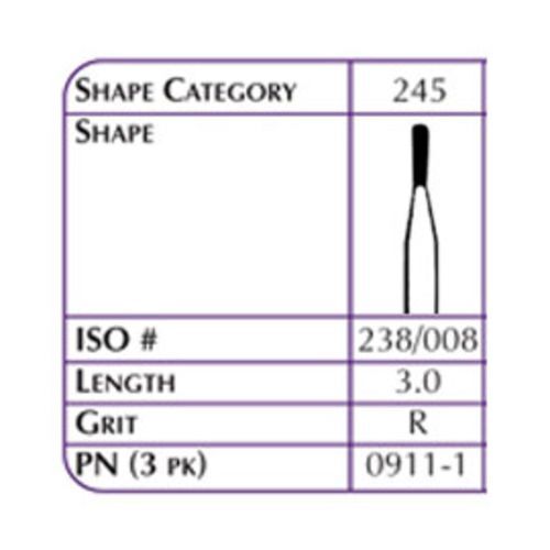 Hybrid Points FG #245 Diamond Bur 1/Pk. Regular Grit