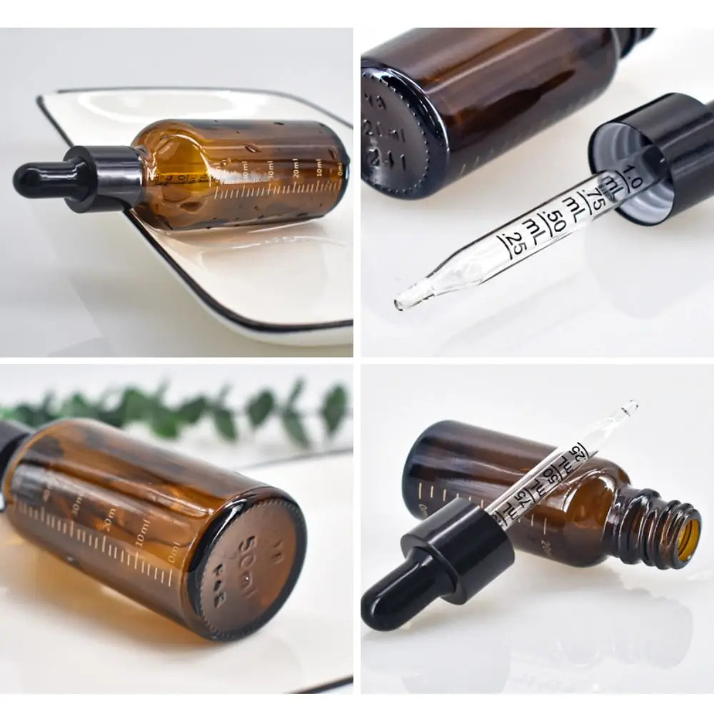 5ml-100ml Empty Dropper Bottle with Scale Reagent Eye Drop Amber Glass Aromather